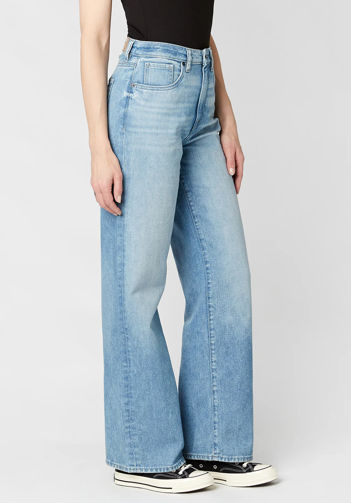 High Rise Wide Leg Addie Women's Jeans, Medium Blue - BL15793 - Image 3
