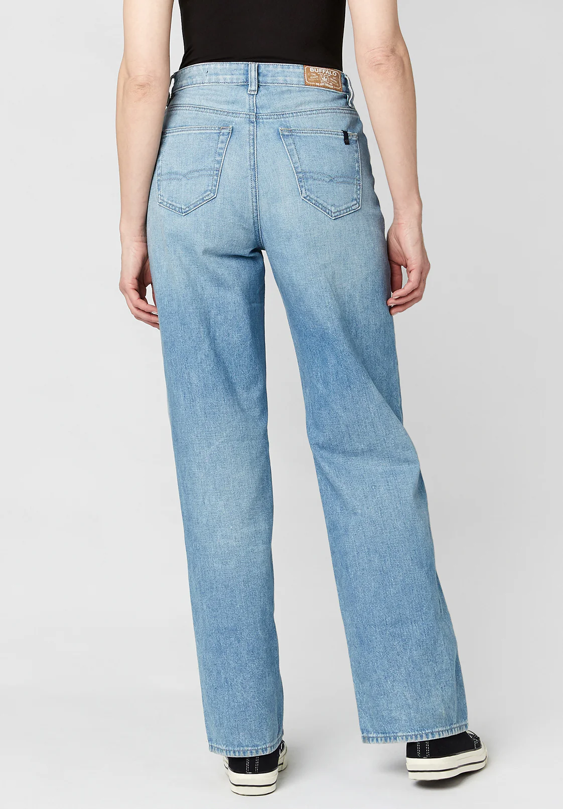 High Rise Wide Leg Addie Women's Jeans, Medium Blue - BL15793 - Image 4