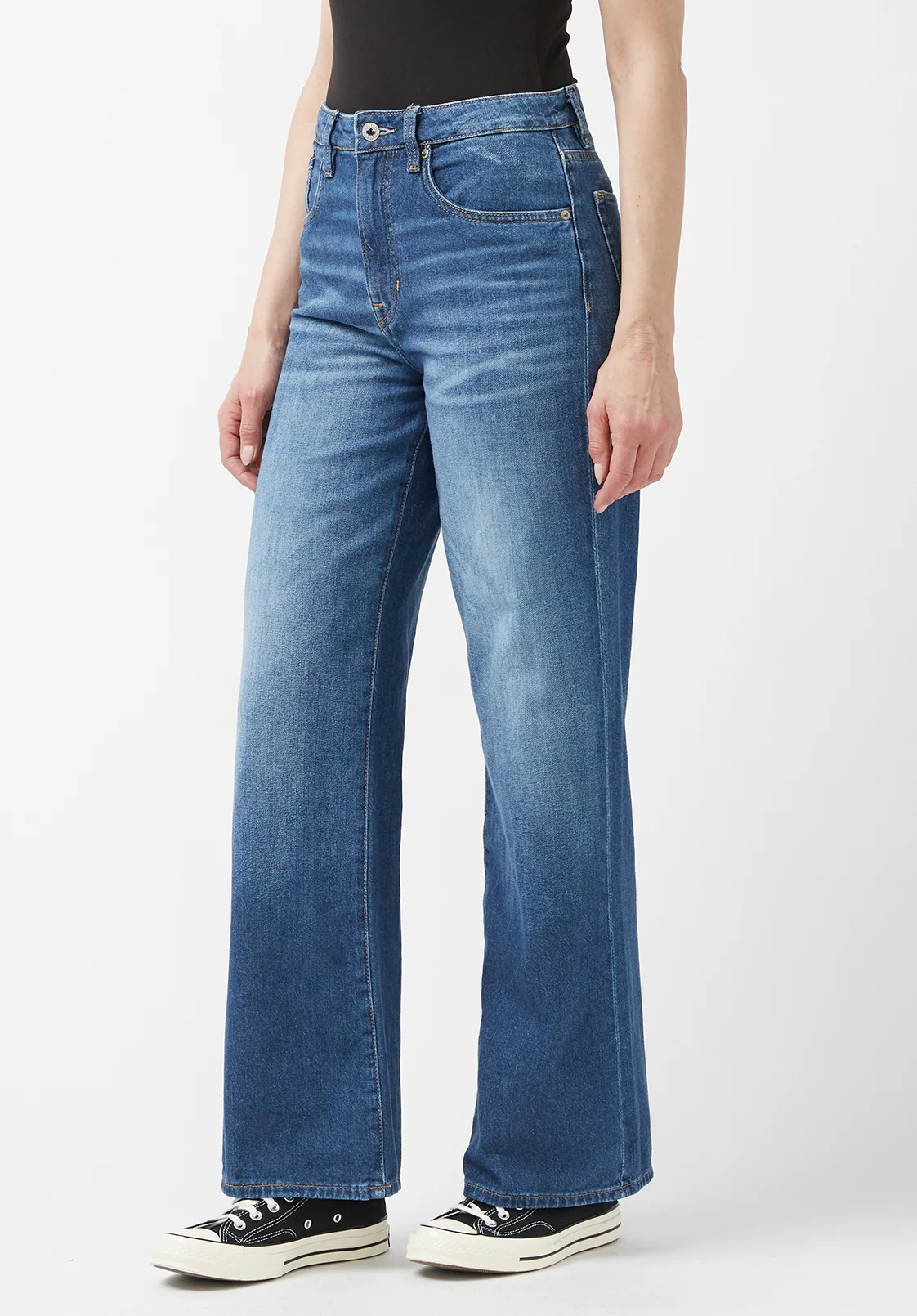 High Rise Wide Leg Addie Women's Jeans, Indigo - BL15817 - Image 3