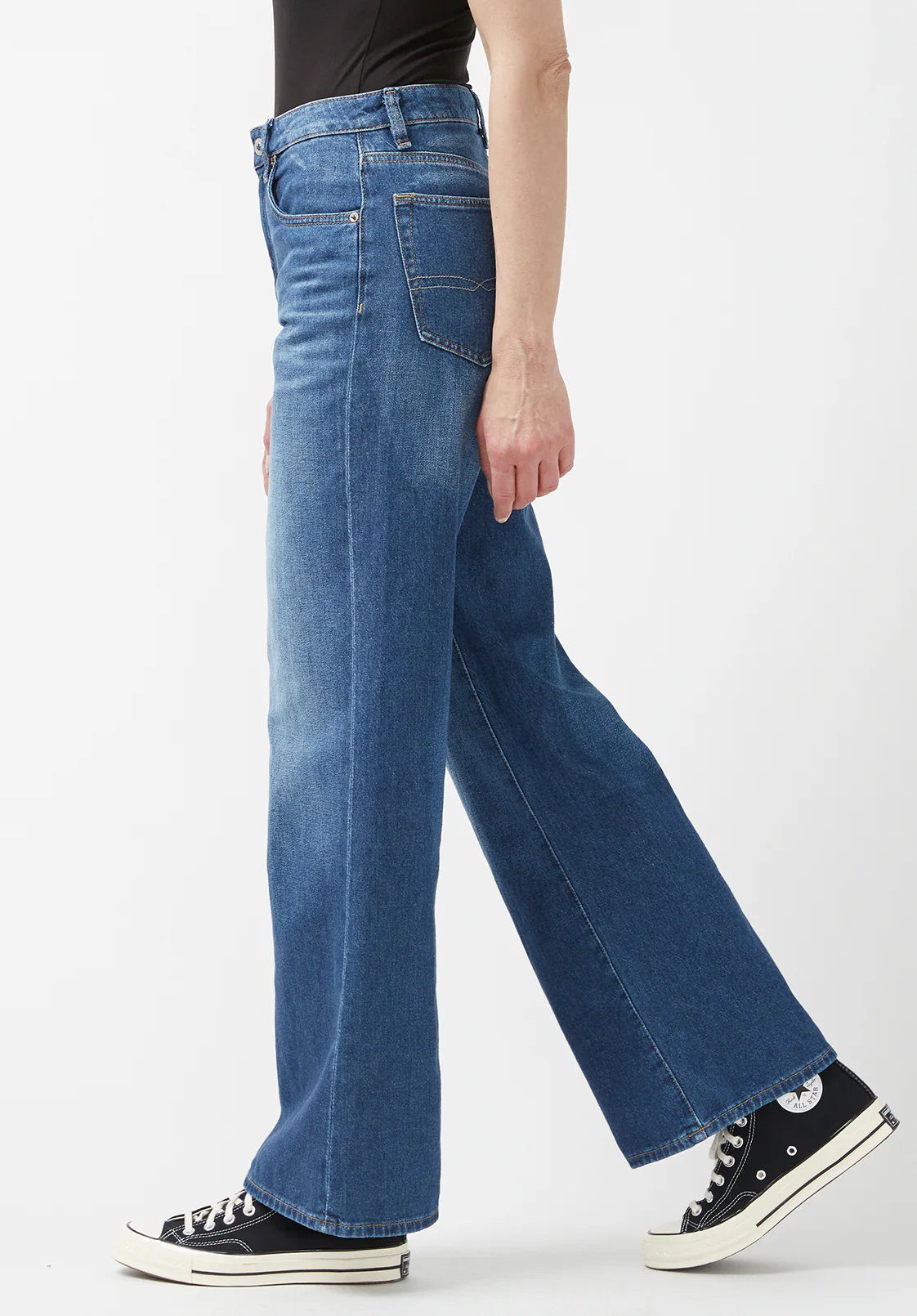 High Rise Wide Leg Addie Women's Jeans, Indigo - BL15817 - Image 4