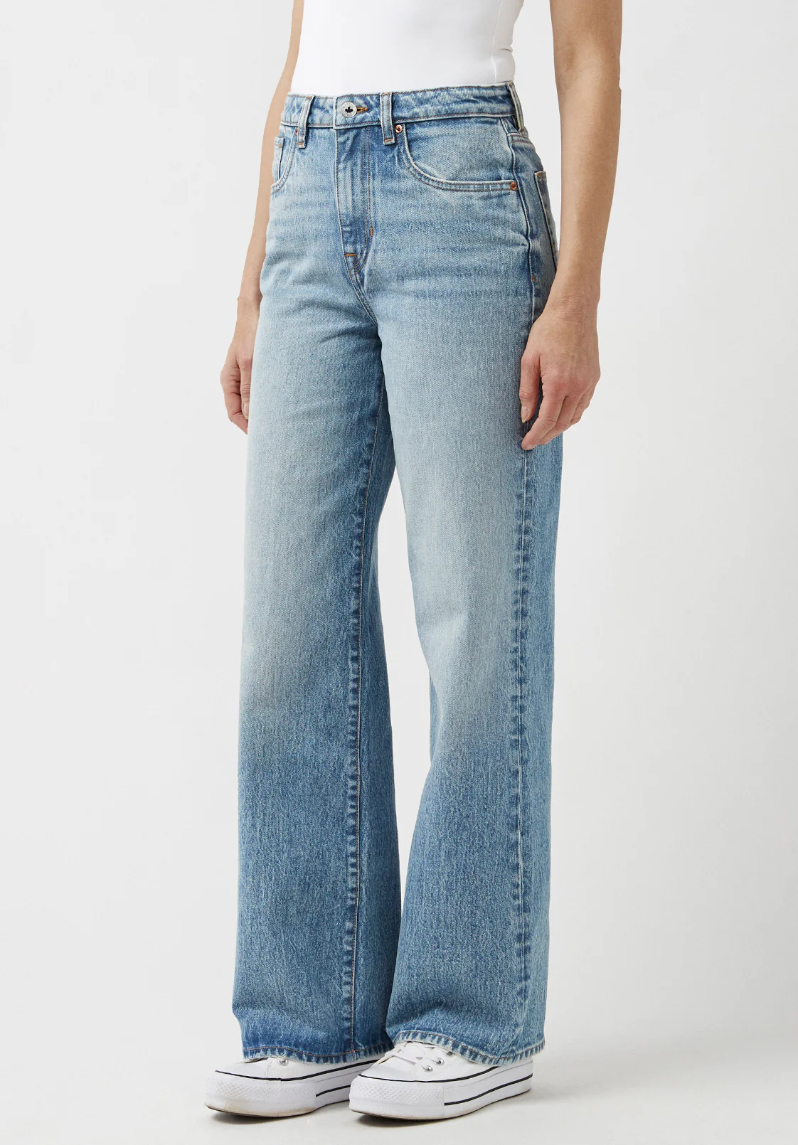 High Rise Wide Leg Addie Women's Jeans, Light Blue - BL15901 - Image 3