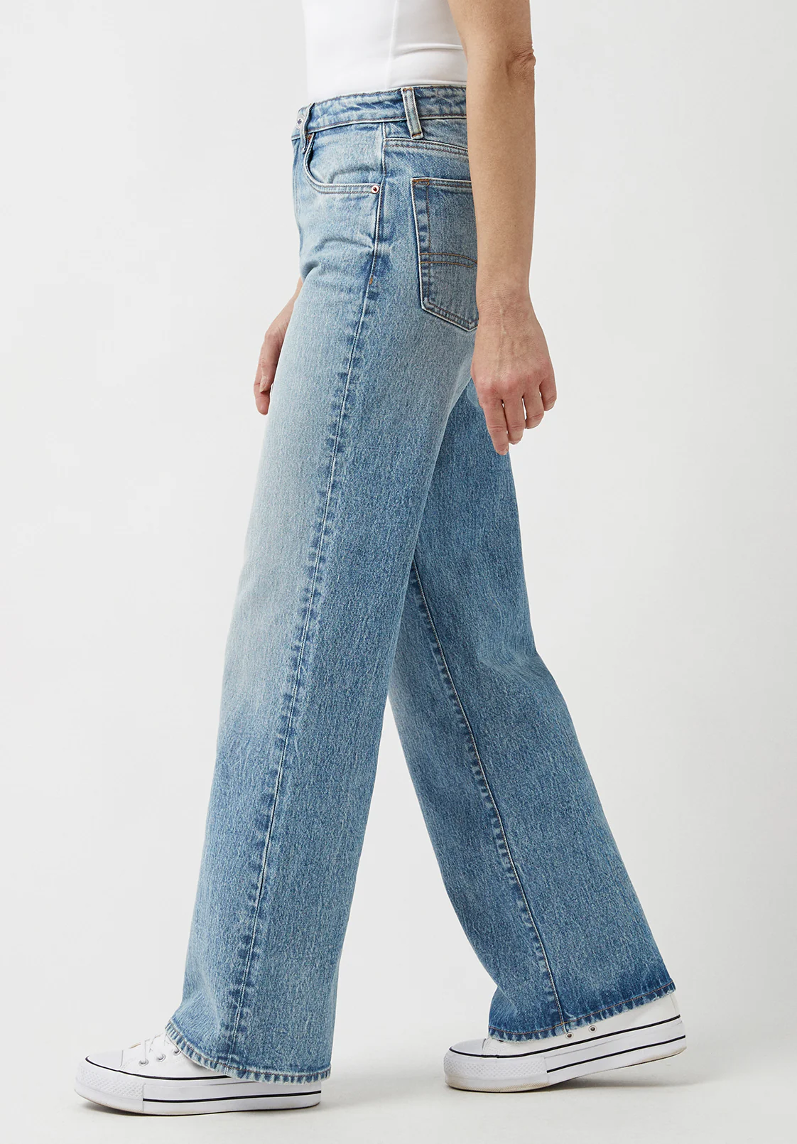 High Rise Wide Leg Addie Women's Jeans, Light Blue - BL15901 - Image 4