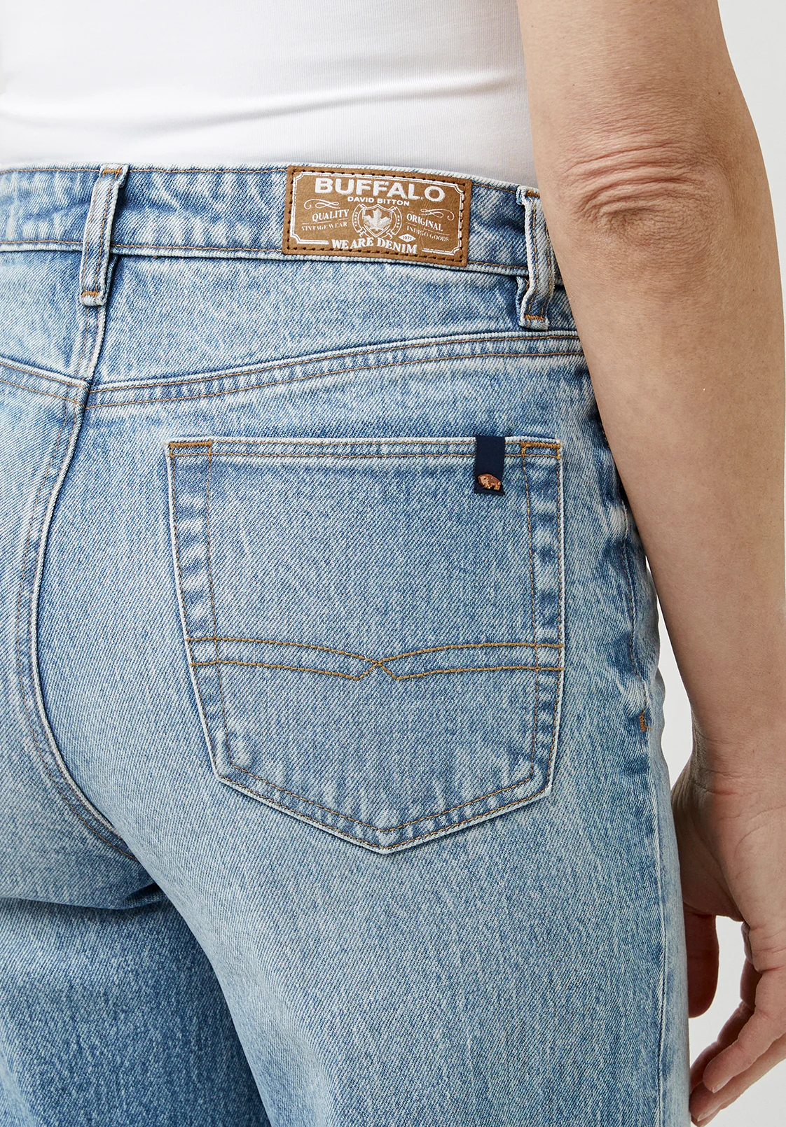 High Rise Wide Leg Addie Women's Jeans, Light Blue - BL15901 - Image 5