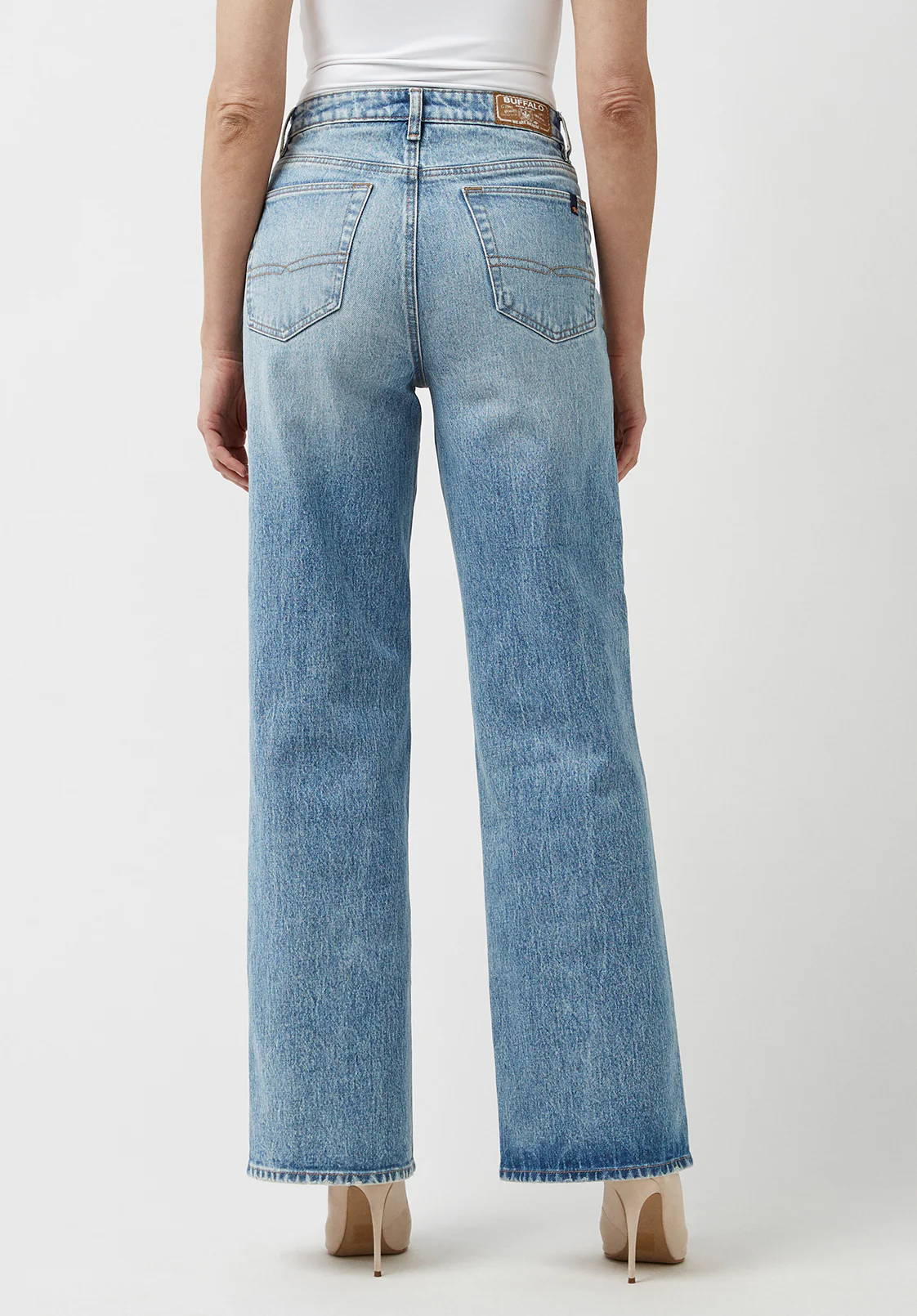 High Rise Wide Leg Addie Women's Jeans, Light Blue - BL15901 - Image 7