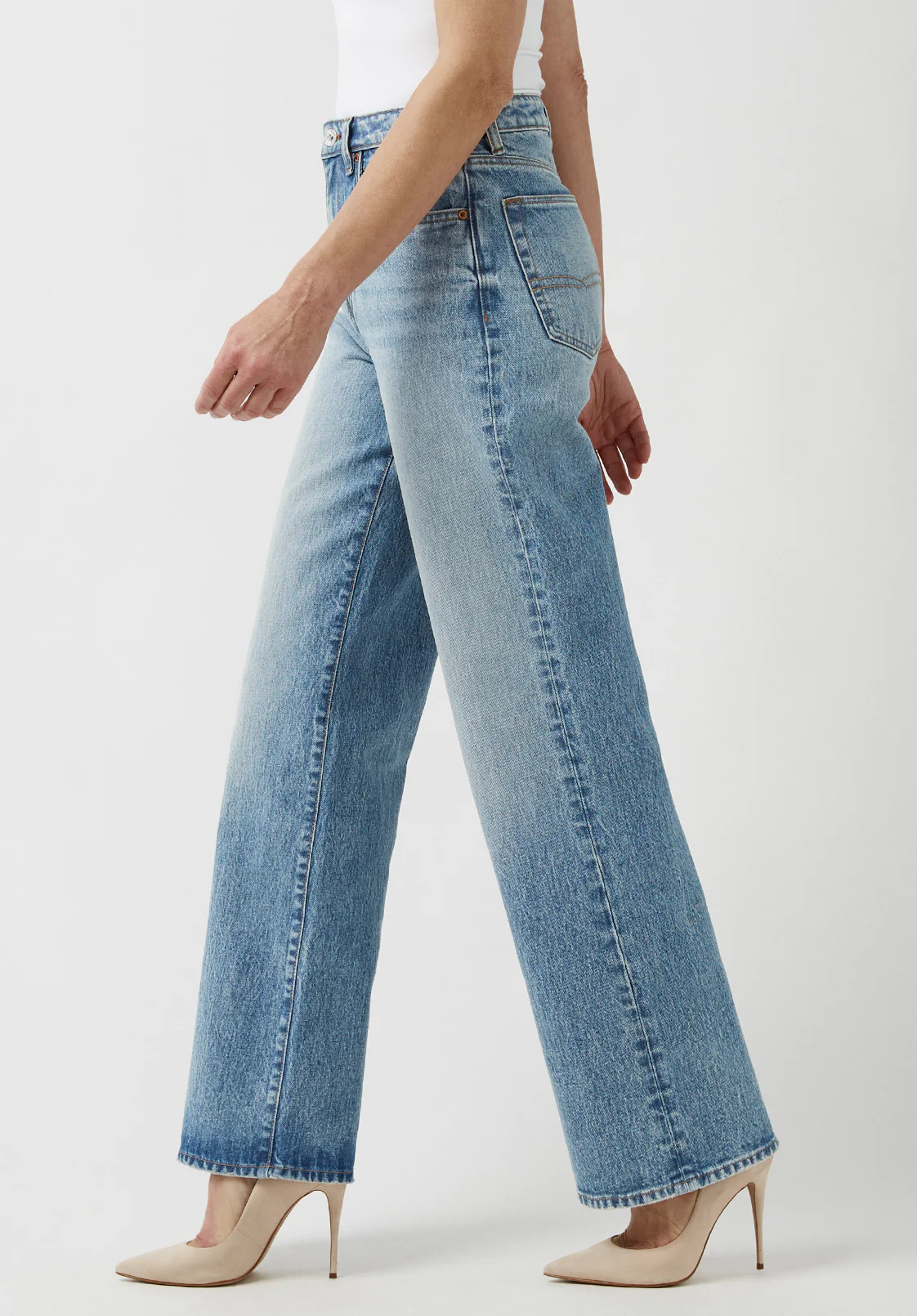 High Rise Wide Leg Addie Women's Jeans, Light Blue - BL15901 - Image 8