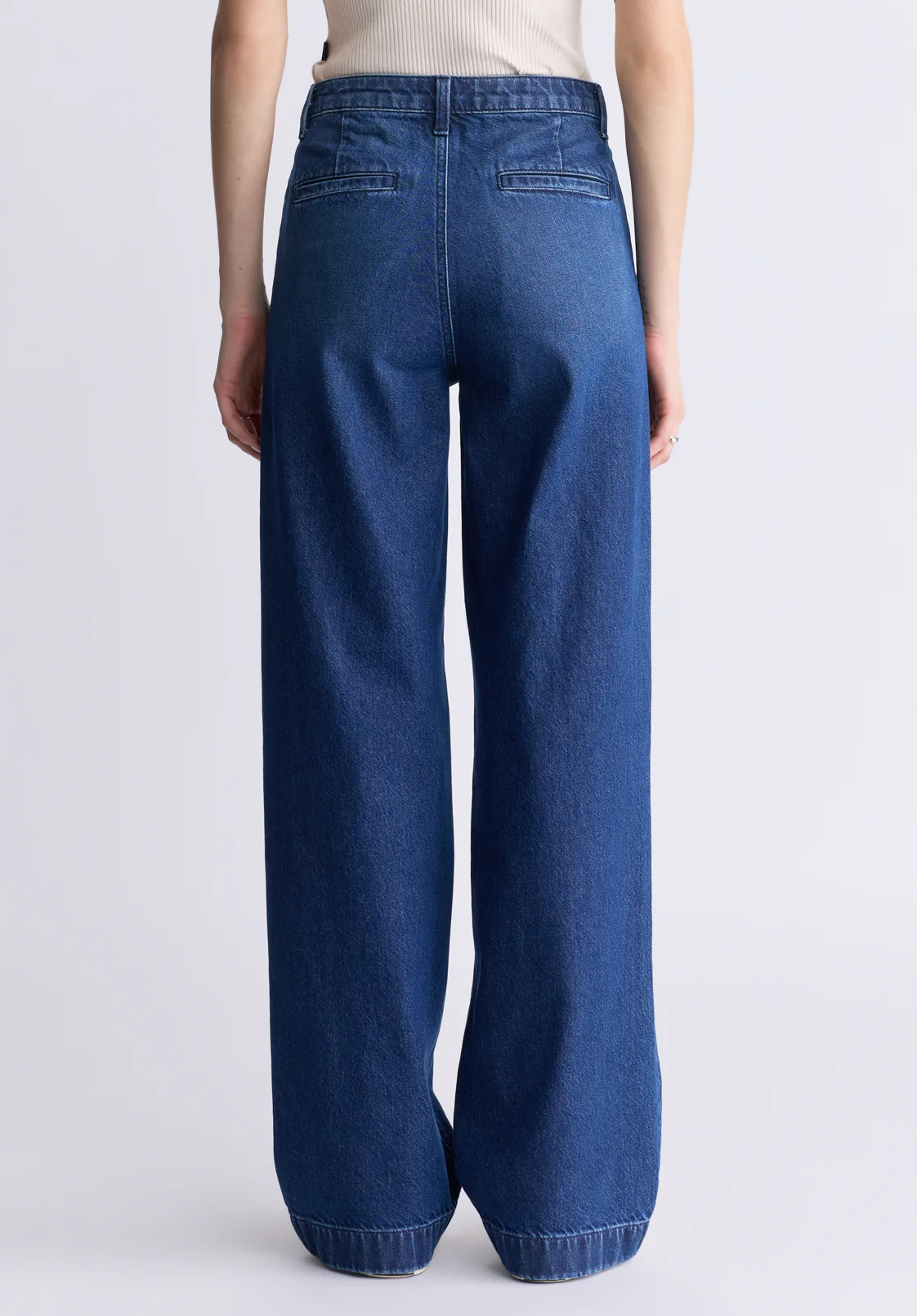 High Rise Wide Leg Addie Women's Jeans, Indigo Contrast - BL16002 - Image 4