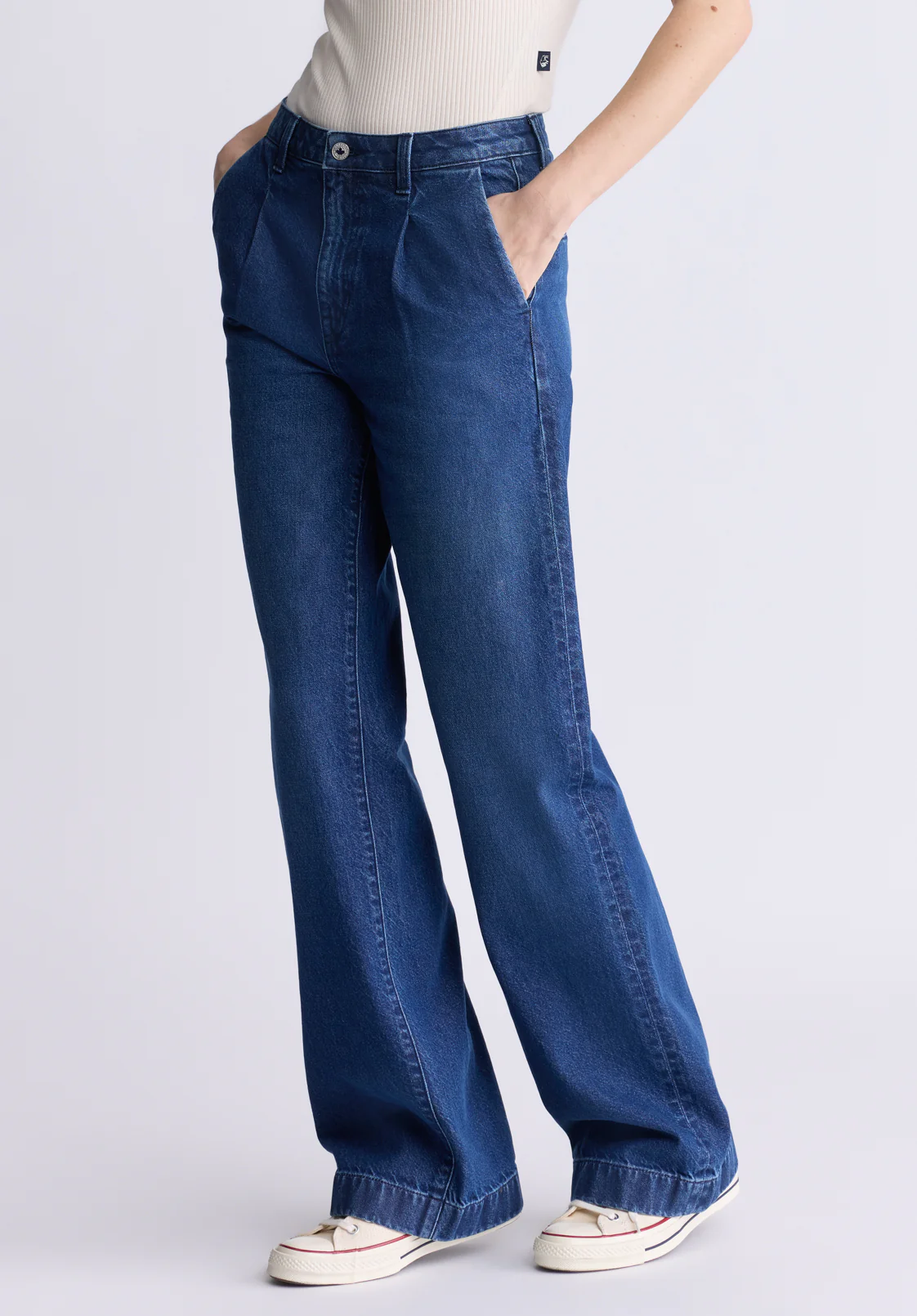 High Rise Wide Leg Addie Women's Jeans, Indigo Contrast - BL16002 - Image 5
