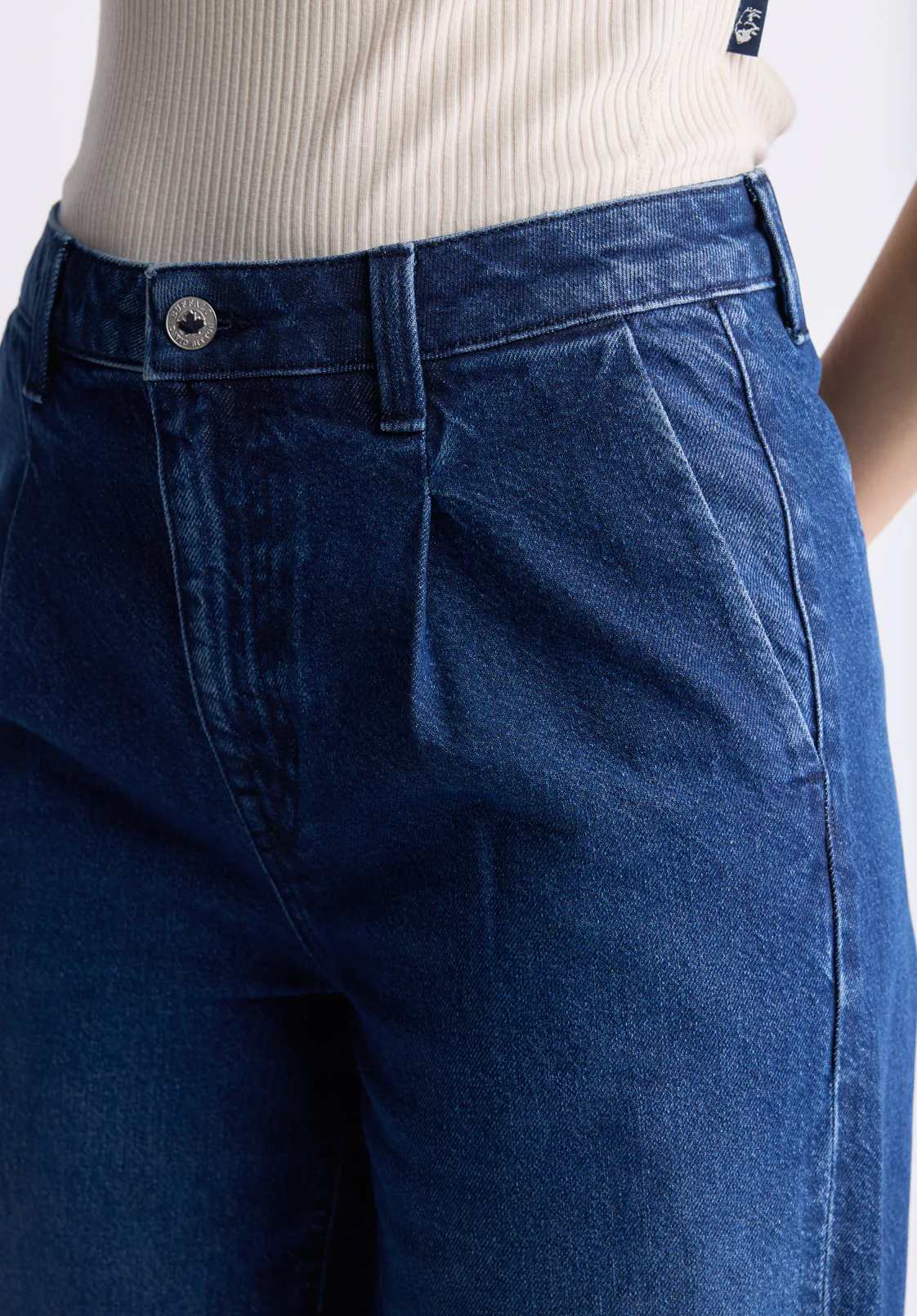 High Rise Wide Leg Addie Women's Jeans, Indigo Contrast - BL16002 - Image 7