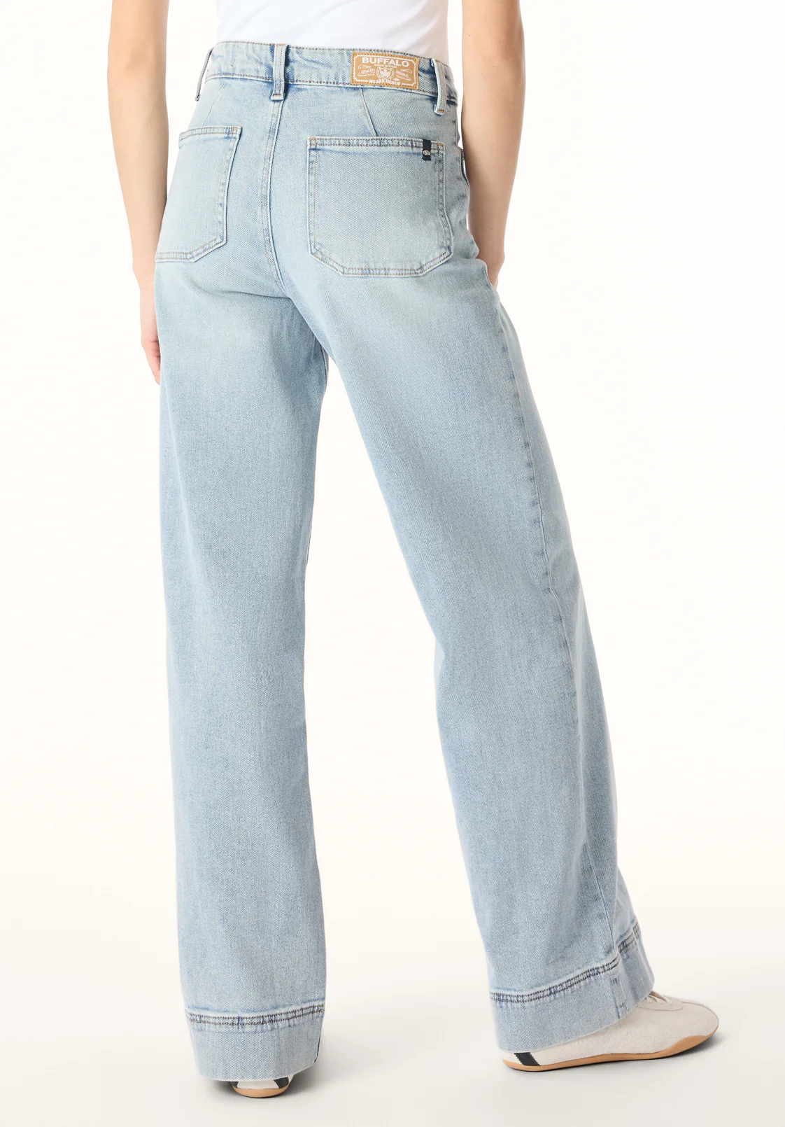 High Rise Wide Leg Addie Women's Jeans, Bleached Blue - BL16065 - Image 4