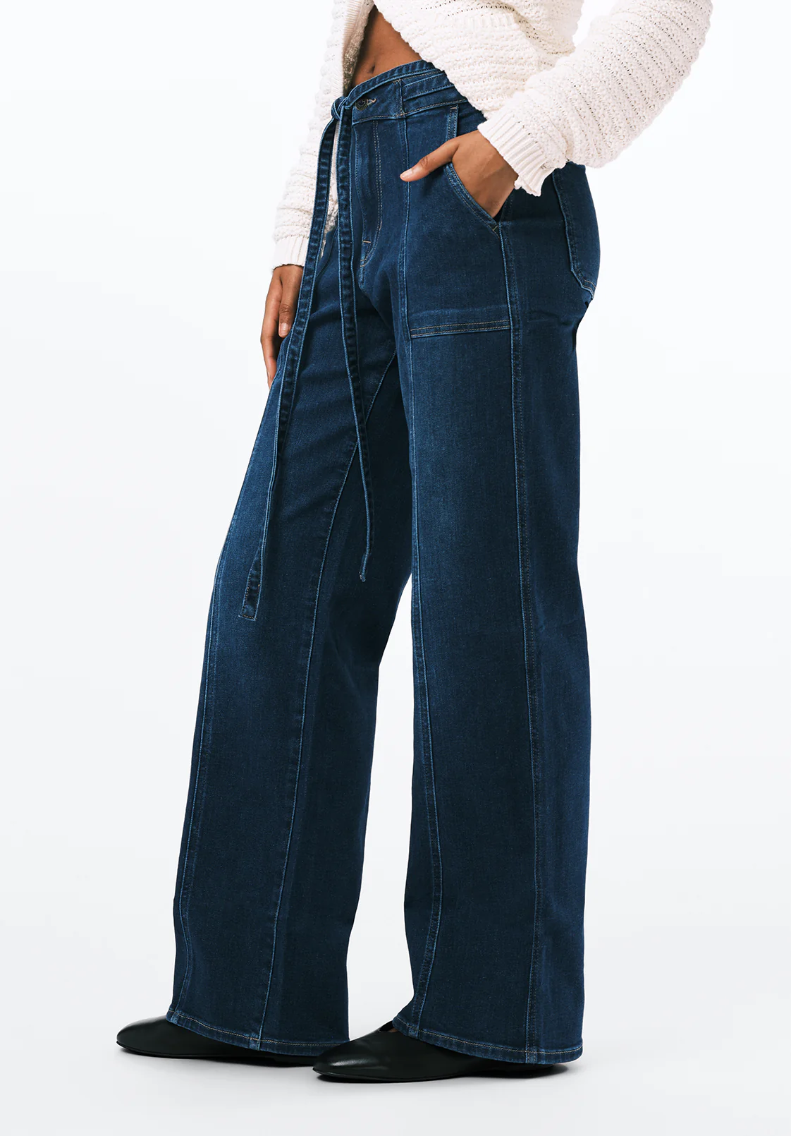 High Rise Wide Leg Addie Women's Jeans, Indigo - BL16133 - Image 3