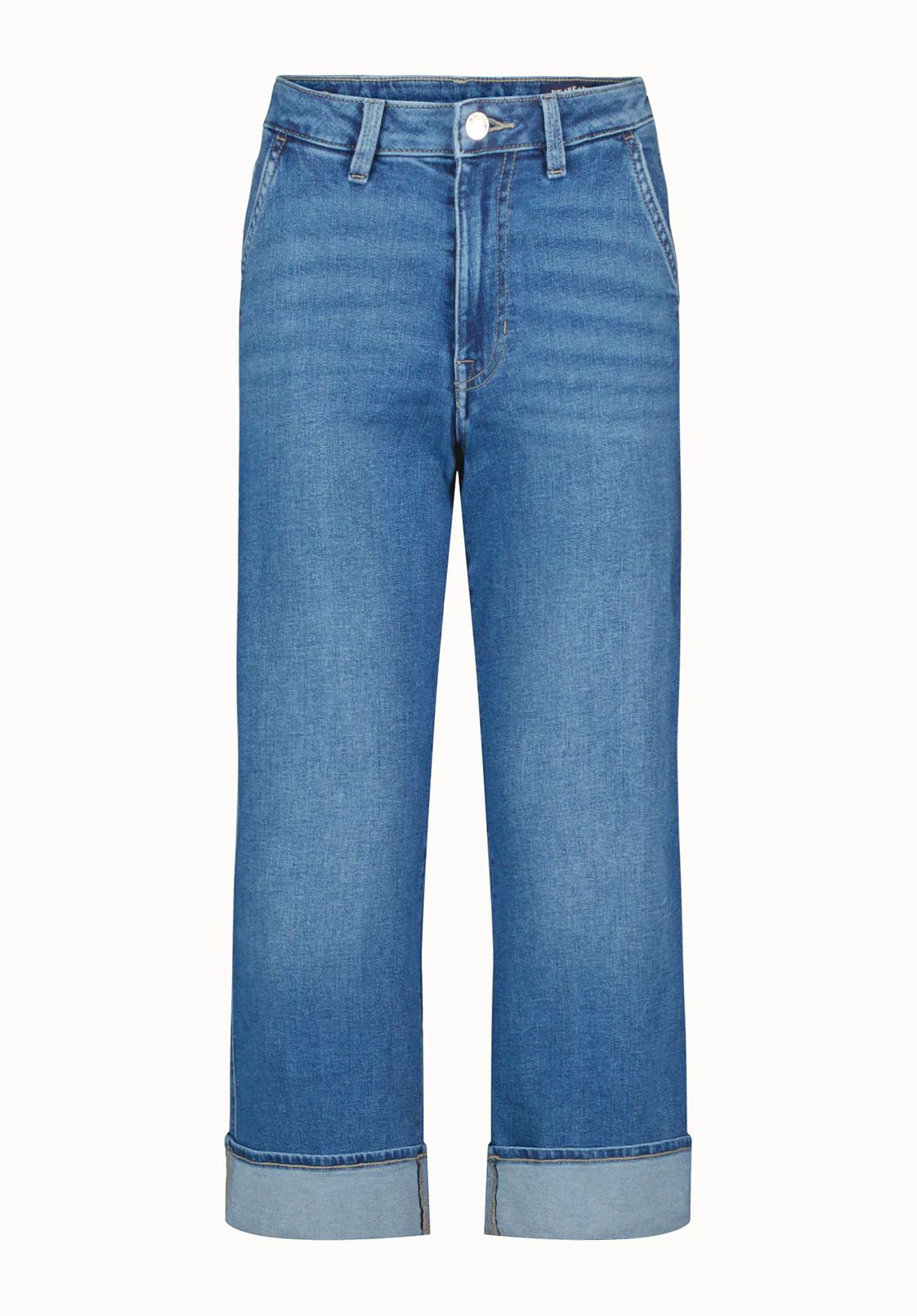 High Rise Wide Leg Cropped Addisson Women's Jeans, Indigo Worn - BL16047 - Image 5
