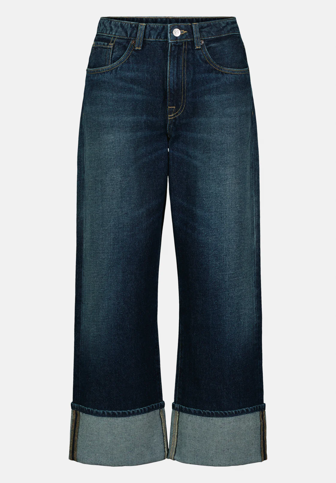 High Rise Wide Leg Cropped Addisson Women's Jeans, Dark Contrast - BL16106 - Image 5