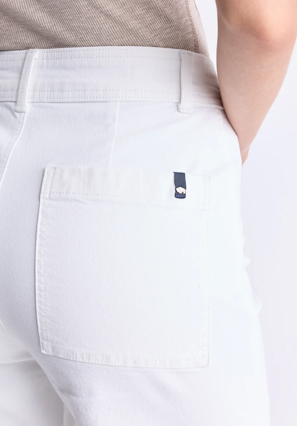 High Rise Wide Leg Adele Women's Soft Wash Jeans, White - BL16012 - Image 5