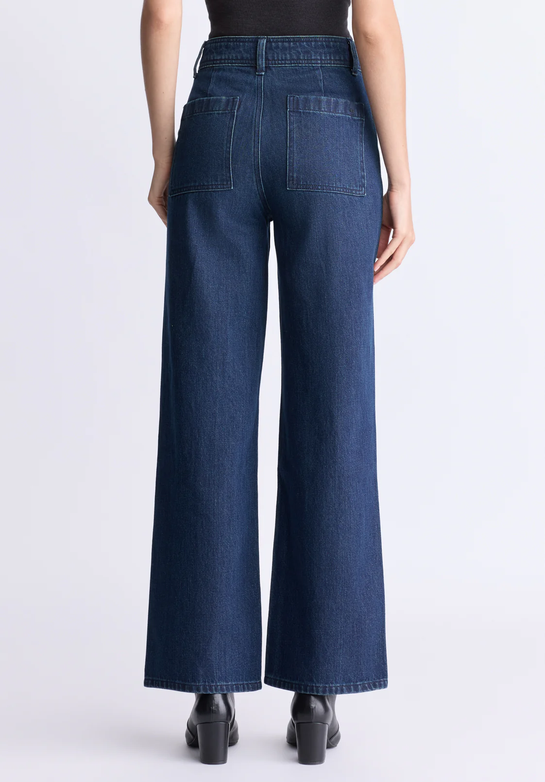 High Rise Wide Leg Adele Women's Jeans, Dark Rinse Wash - BL16013 - Image 3