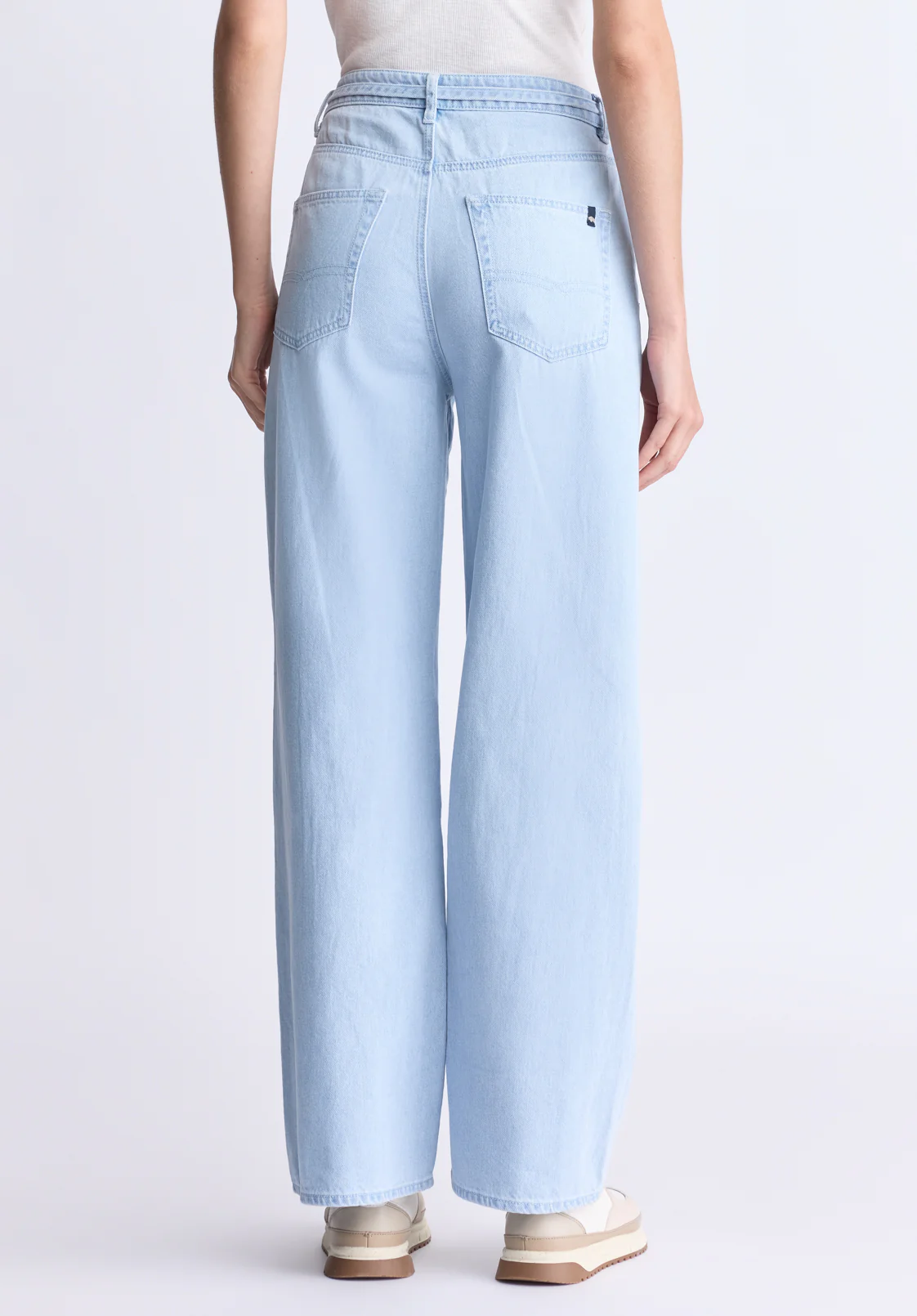 High Rise Wide Leg Alecia Women's Jeans, Light Vintage Blue - BL16011 - Image 3
