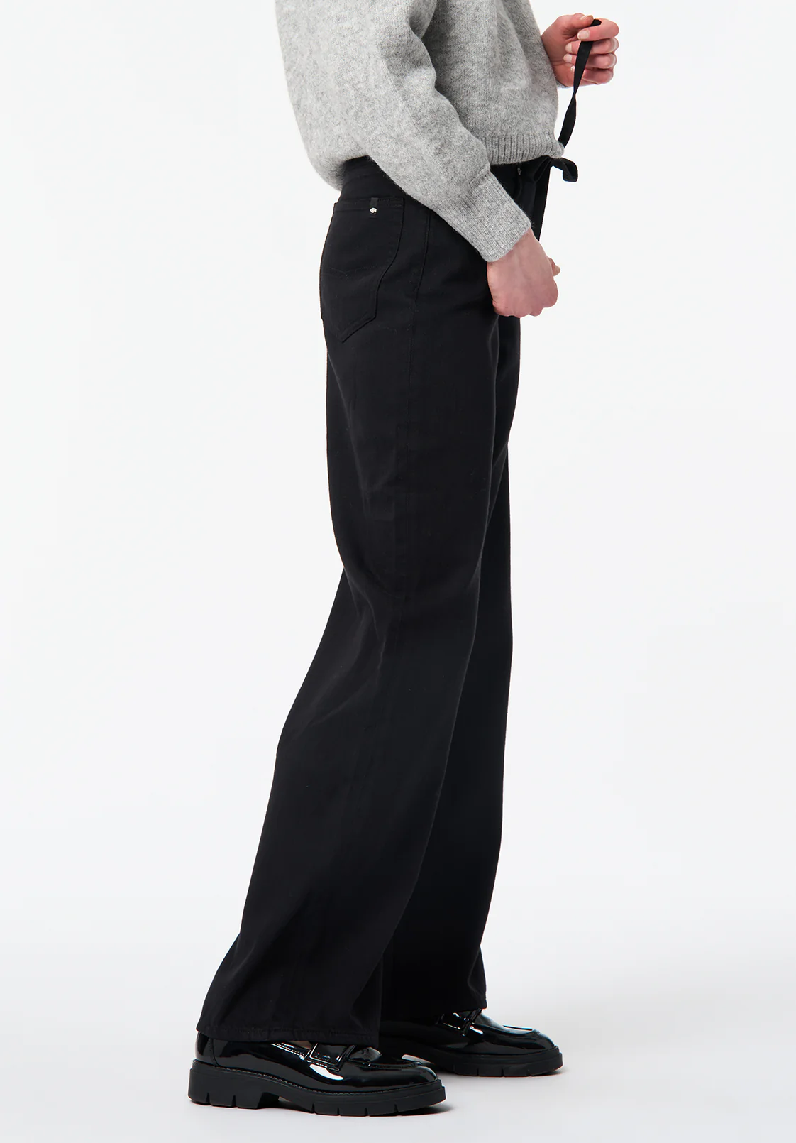 High Rise Wide Leg Alecia Women's Pants, Black - BL16136 - Image 4