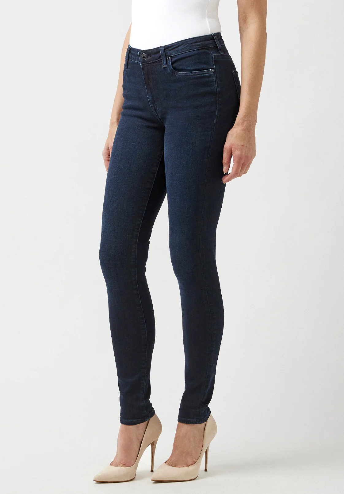 Mid Rise Skinny Alexa Women's Jeans in Rinsed Dark Blue Rinsed - BL15670 - Image 3