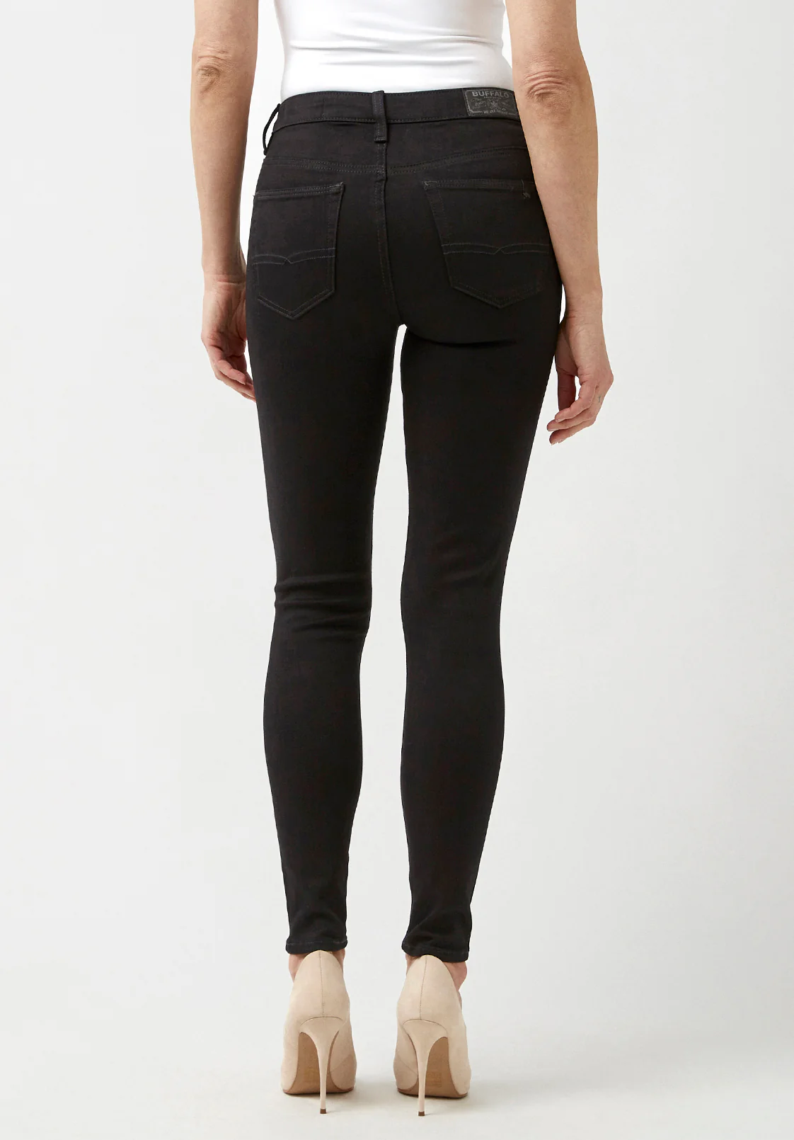 Mid Rise Skinny Alexa Women's Jeans in Black - BL15672 - Image 2