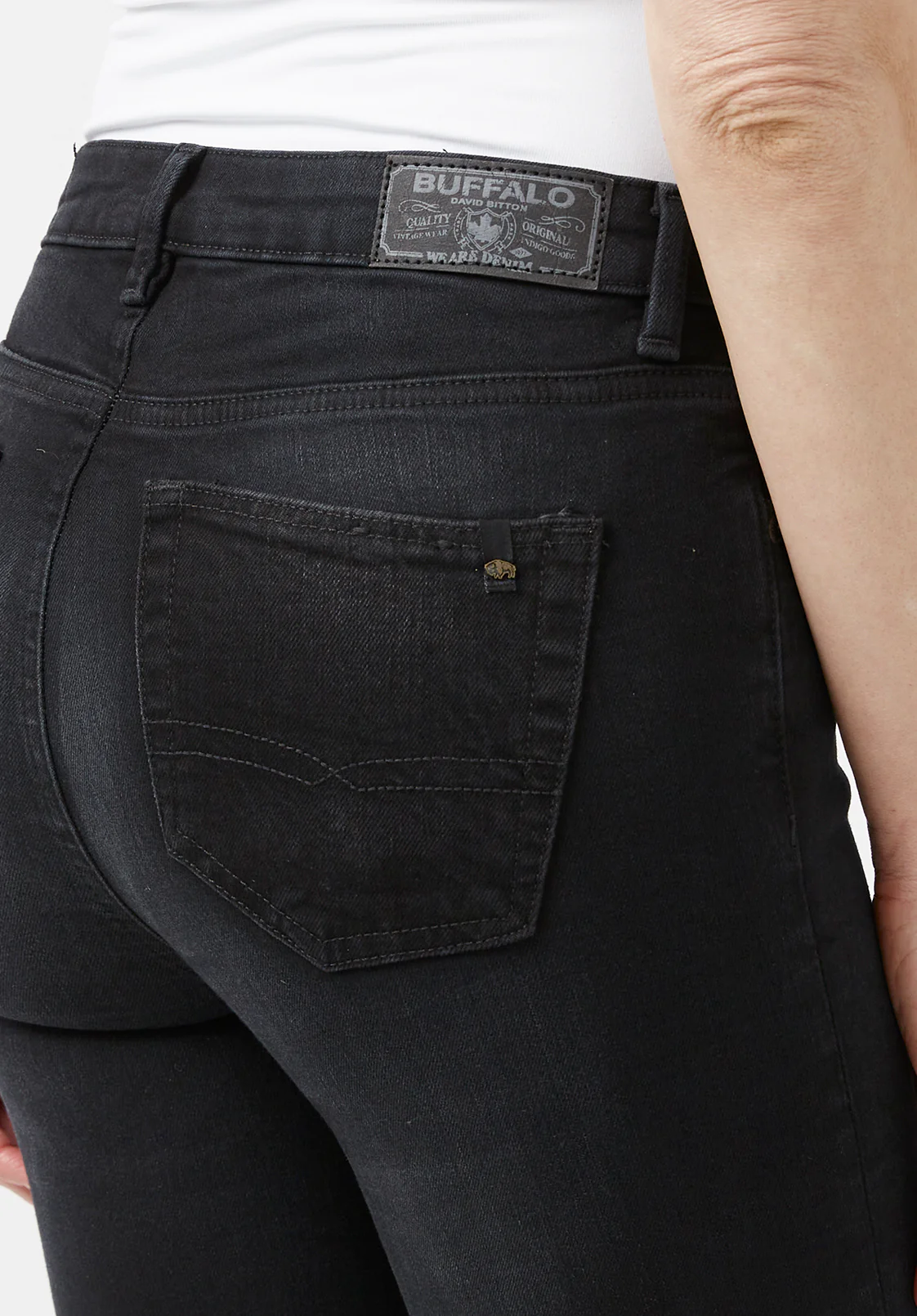 Mid Rise Skinny Alexa Women's Jeans in Faded Black- BL15843 - Image 5