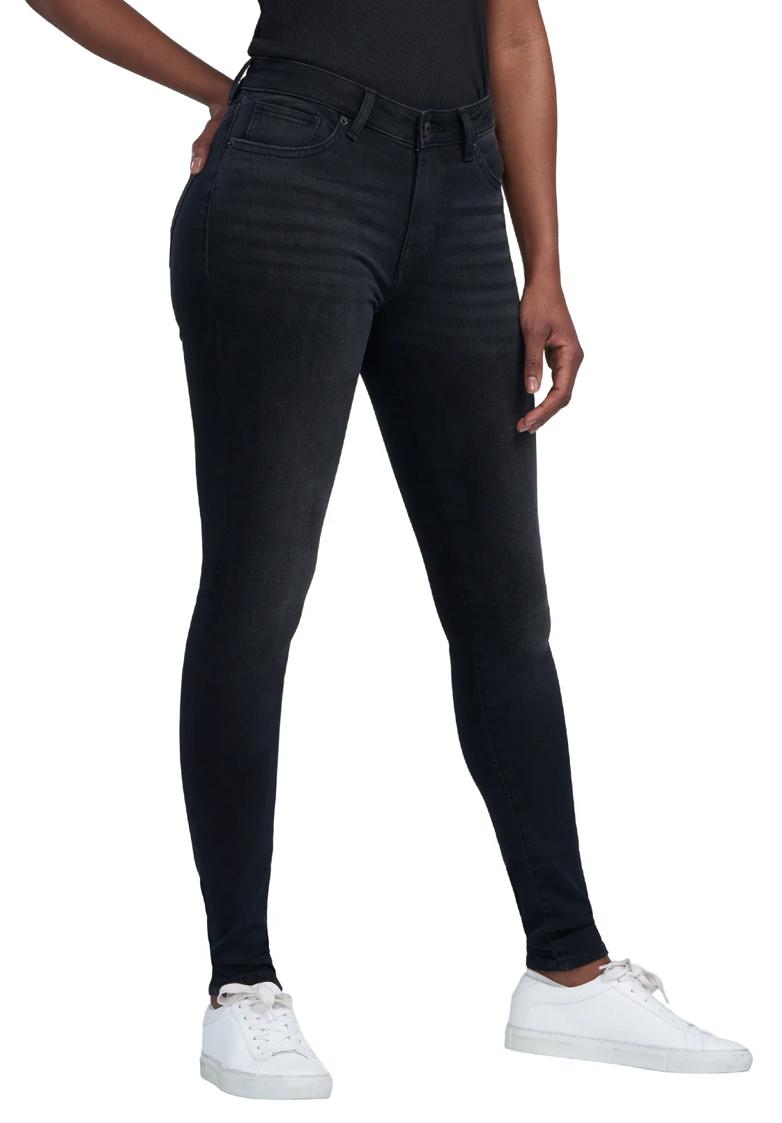 Mid Rise Skinny Alexa Women's Jeans in Faded Black- BL15843 - Image 6