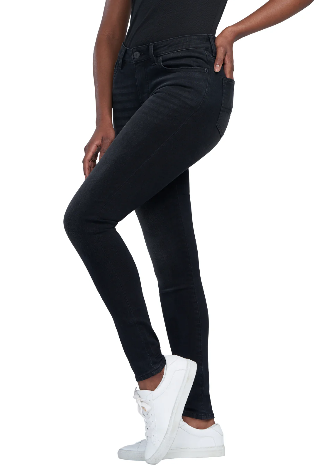 Mid Rise Skinny Alexa Women's Jeans in Faded Black- BL15843 - Image 8