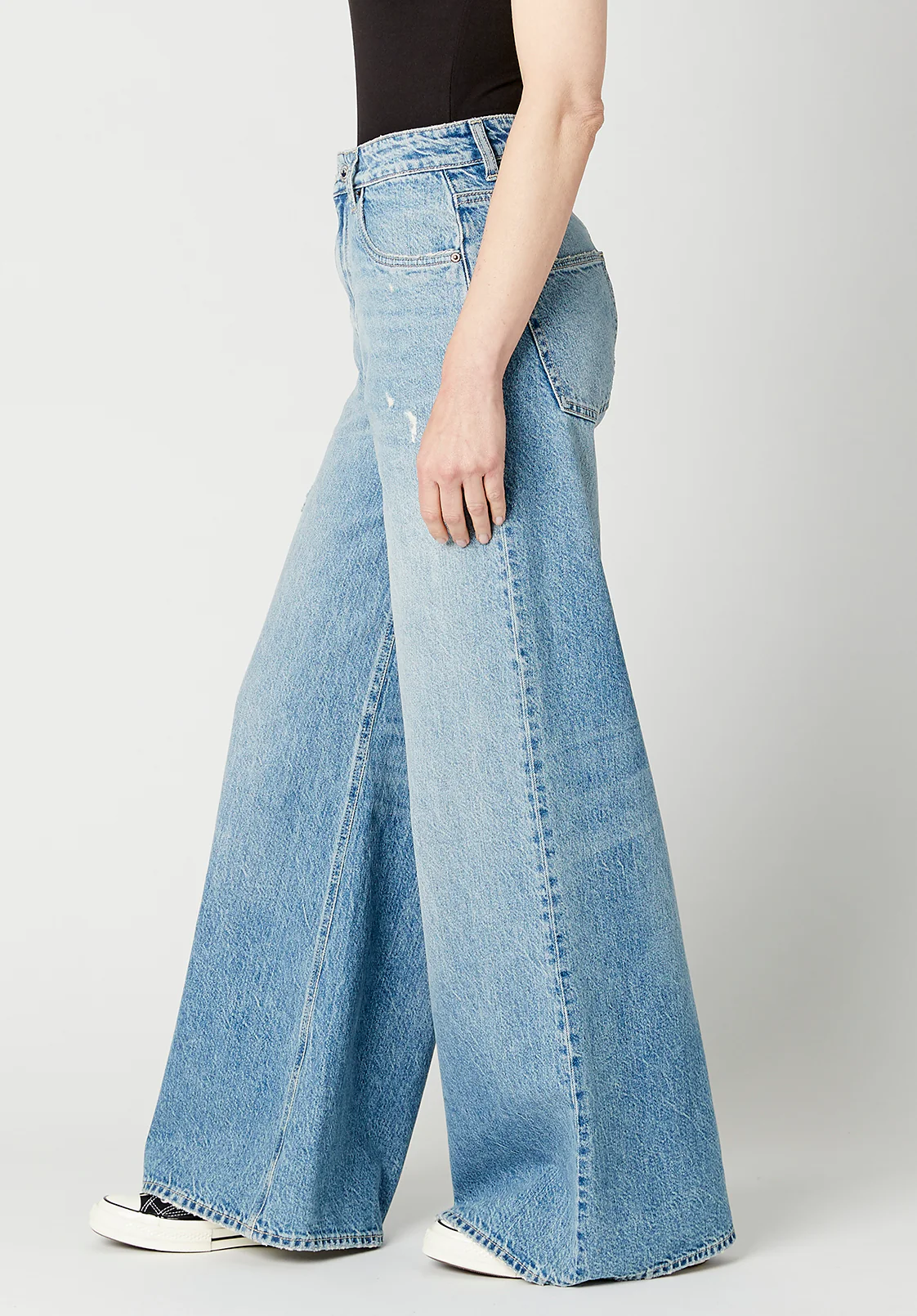 Alice Women's High Rise Super Wide Leg Jeans, Medium Blue - BL15823 - Image 3