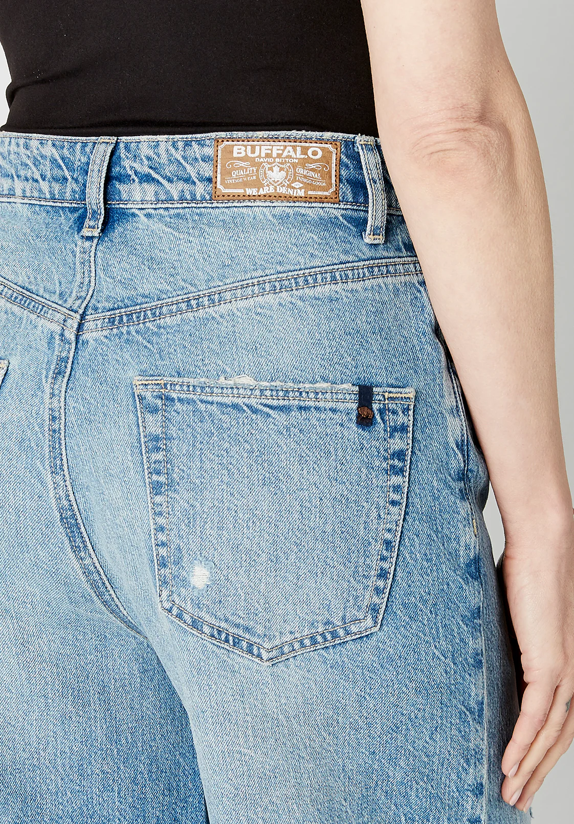 Alice Women's High Rise Super Wide Leg Jeans, Medium Blue - BL15823 - Image 4