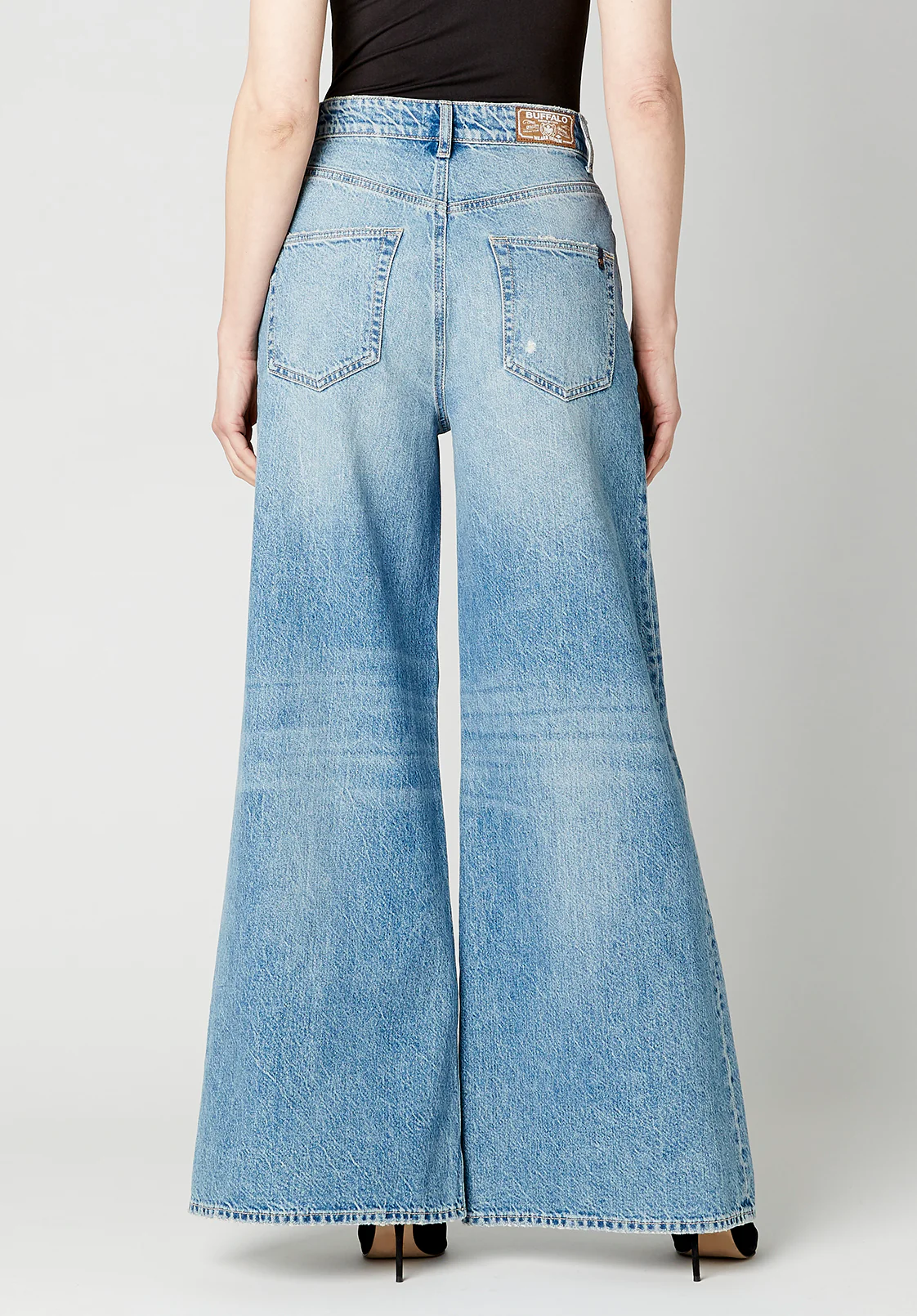 Alice Women's High Rise Super Wide Leg Jeans, Medium Blue - BL15823 - Image 8