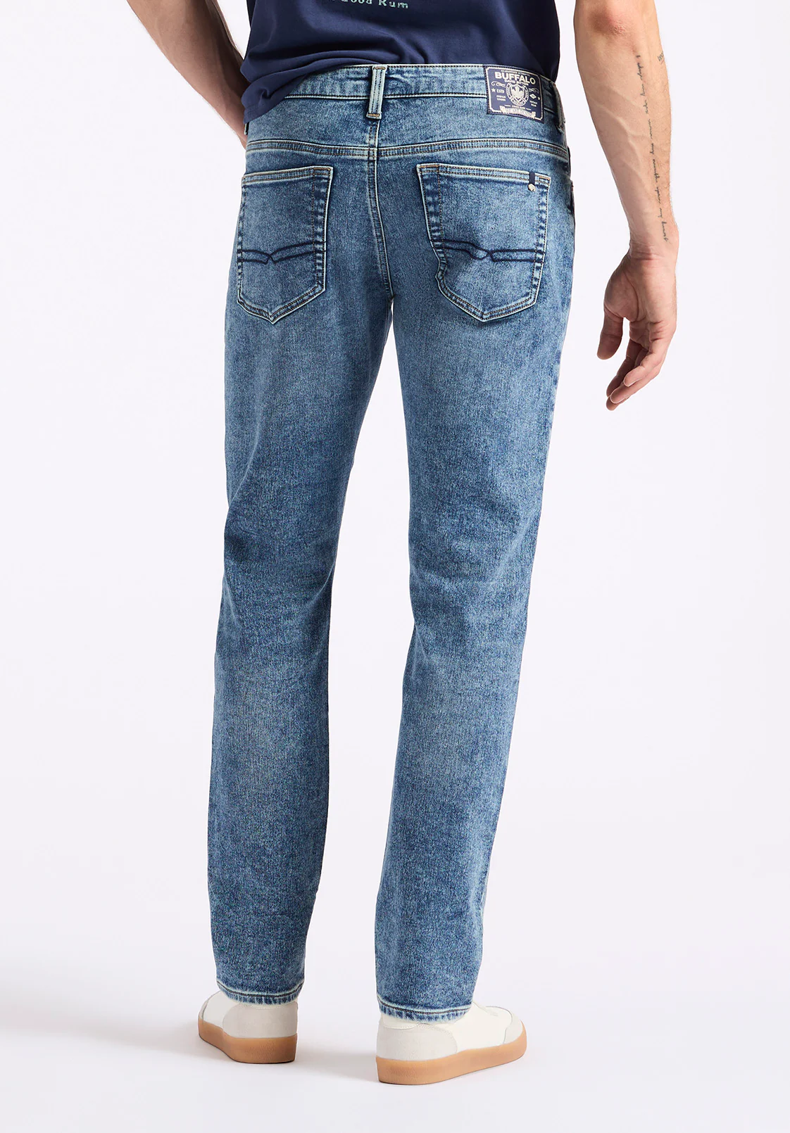 Slim Ash Men's Freedom Flex Jeans, Sanded Vintage Indigo - BM26063 - Image 4