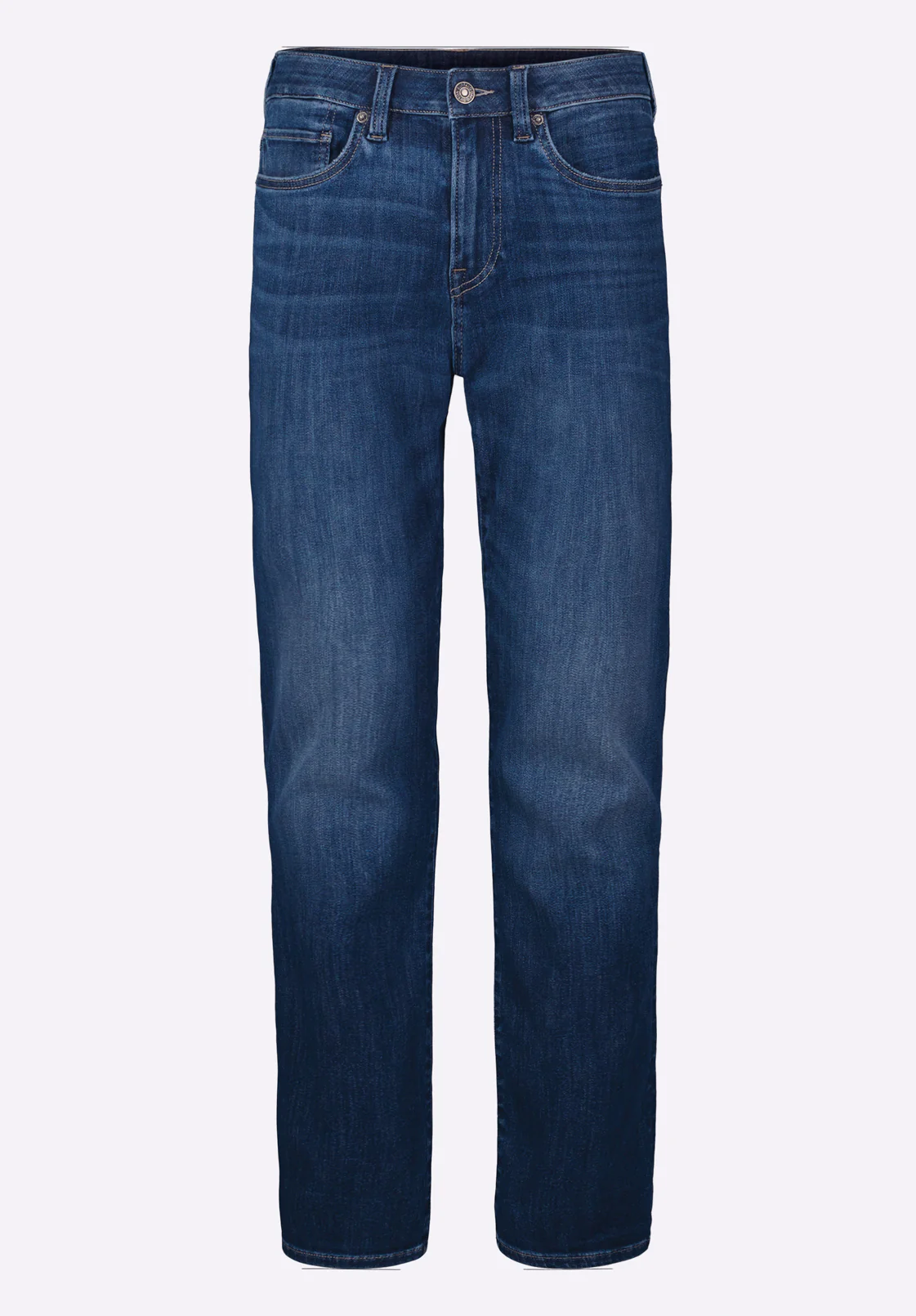Slim Ash Men's Jeans, Whiskered and Contrasted Indigo - BM26073 - Image 6