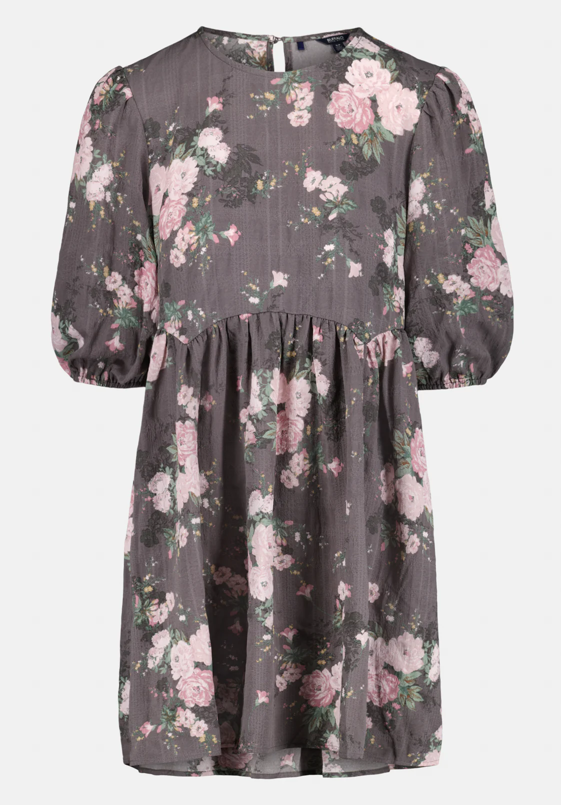 Audrianna Floral Puff Sleeve Mini Dress with Gathered Waist, Floral Bouquet - WD0106 - Image 4