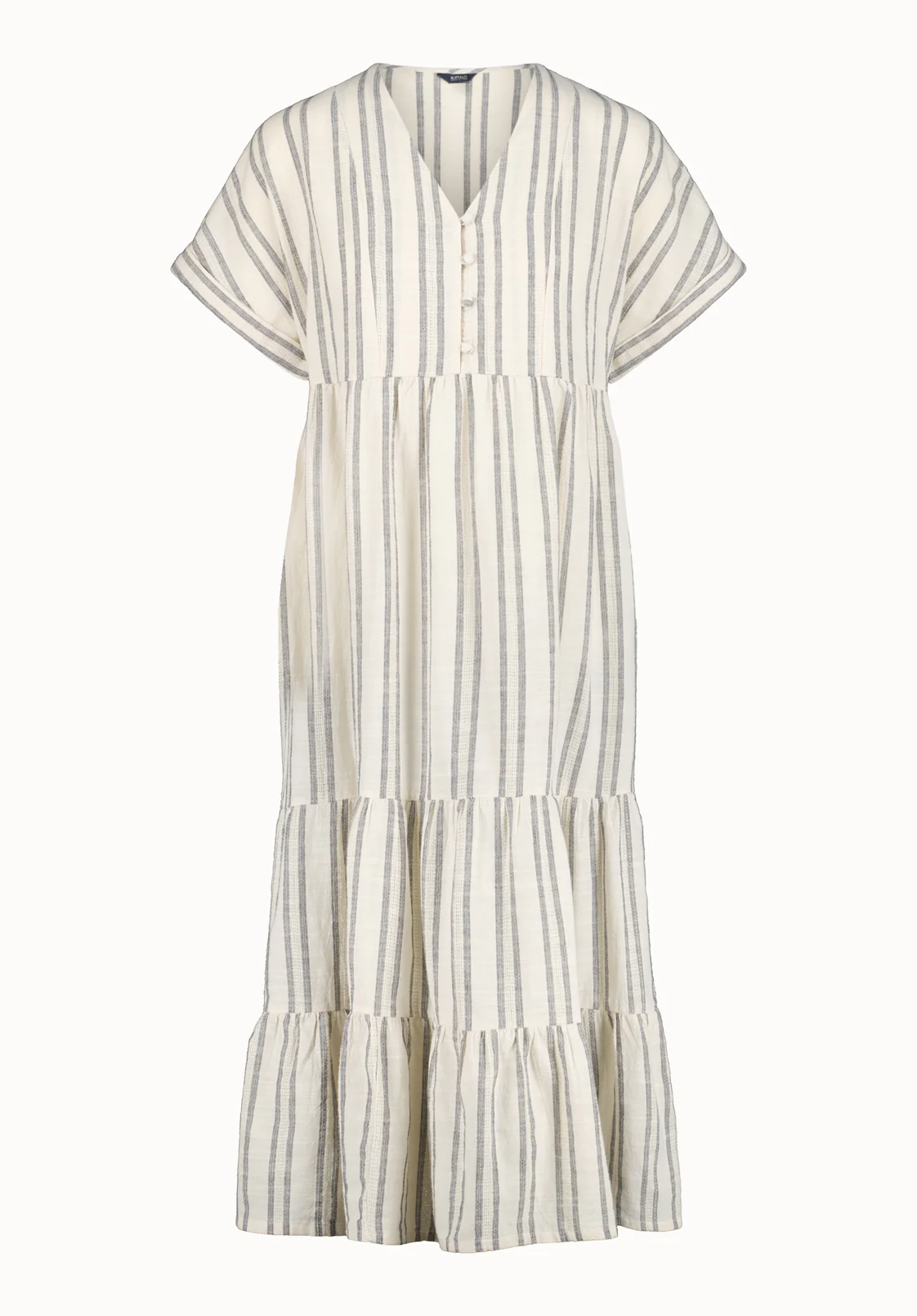 Aurinda Women's Tiered Striped Midi Dress, Parchment - WD0094P - Image 5