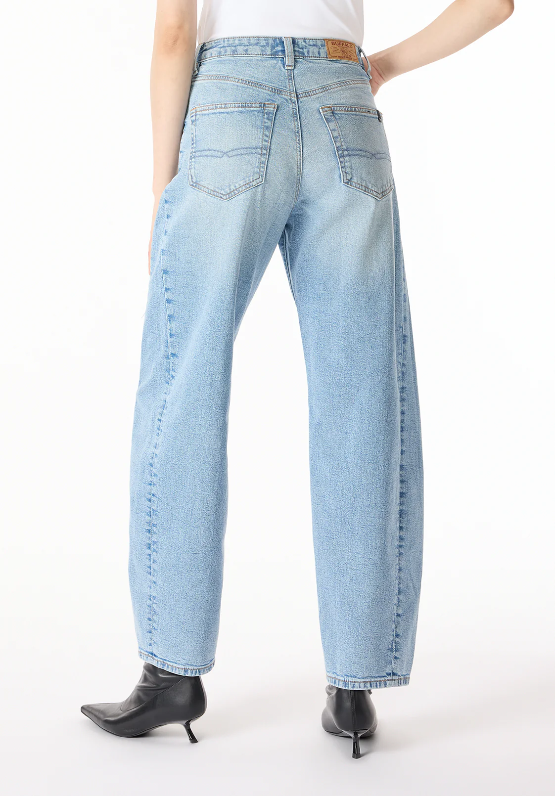 High Rise Barrel Barbara Women's Jeans, Vintage Blue - BL16072 - Image 4