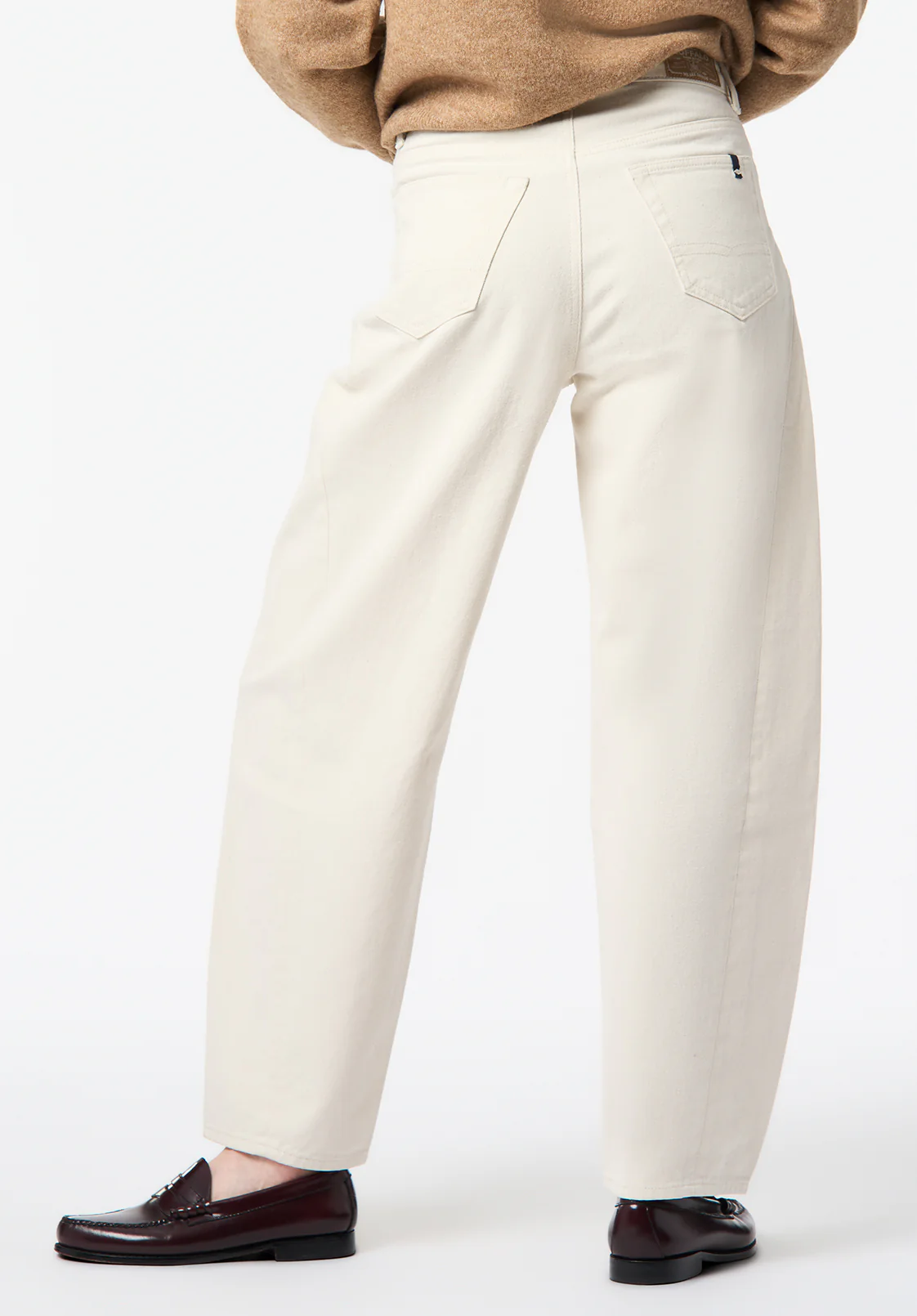 High Rise Barrel Barbara Women's Pants, Ecru - BL16152 - Image 4