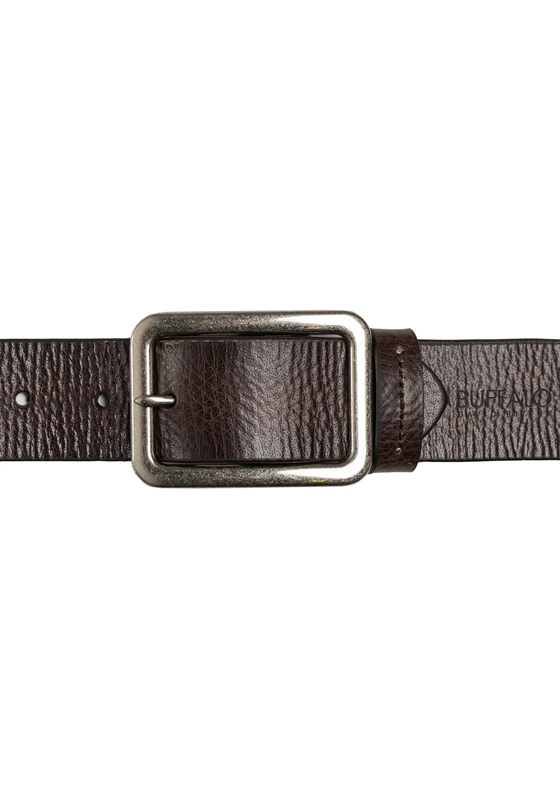 Textured Full Grain Brown Buffalo Leather Belt - BB1002C03 - Image 3