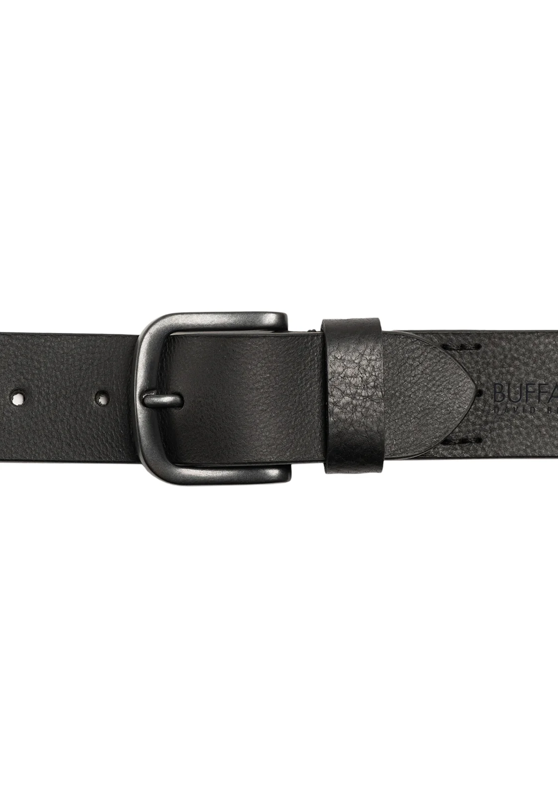 Shrunken Full Grain Black Buffalo Leather Belt with Blackened Finish - BB1005C04 - Image 3