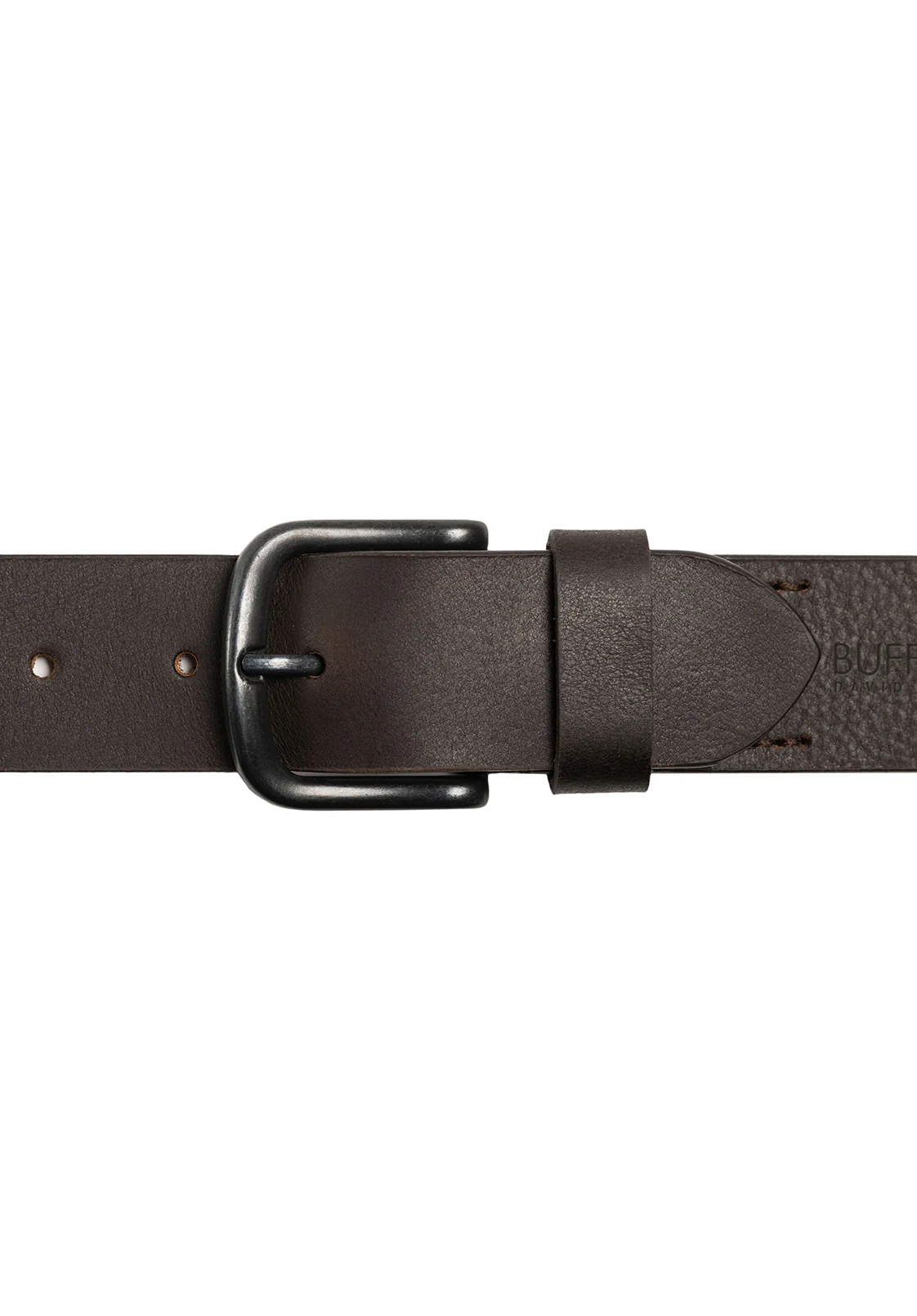 Shrunken Full Grain Brown Buffalo Leather Belt with Blackened Finish - BB1005C13 - Image 3