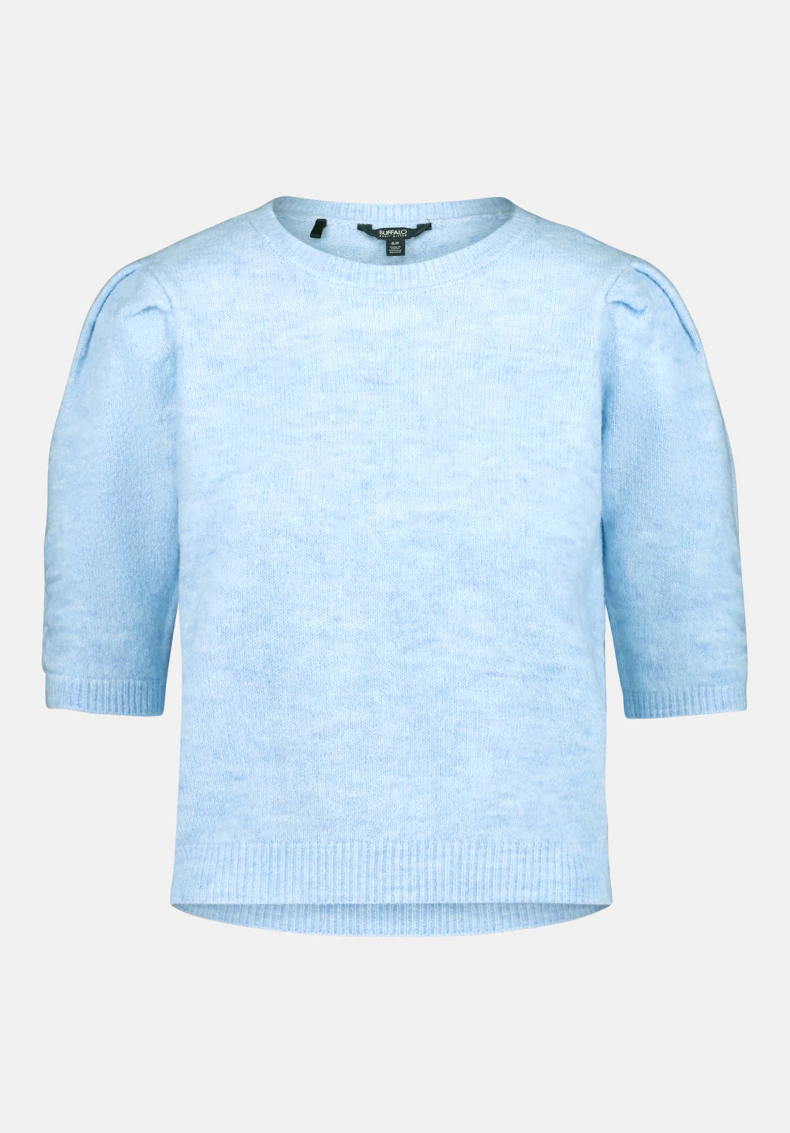 Bettey Women's Puff Shoulder Short-Sleeve Sweater, Lt Blue - SW0137 - Image 5