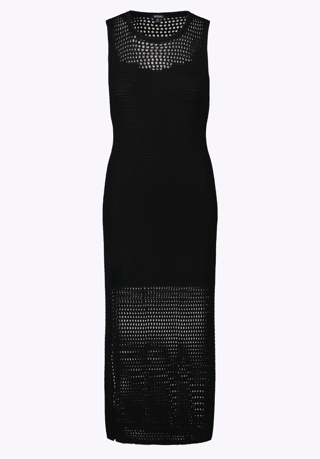 Bronwen Women's Sleeveless Open-Knit Midi Dress, Black - SD0009P - Image 6