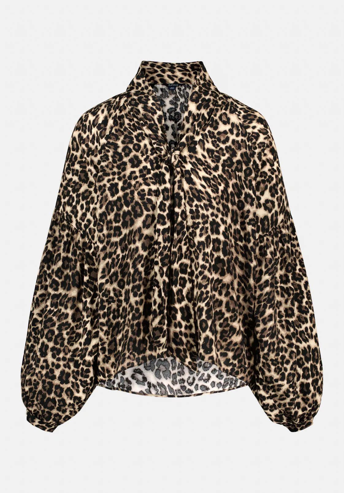 Carissa Women's Printed Blouse with Bow Neck and Voluminous Sleeves, Leopard - WT0207 - Image 5