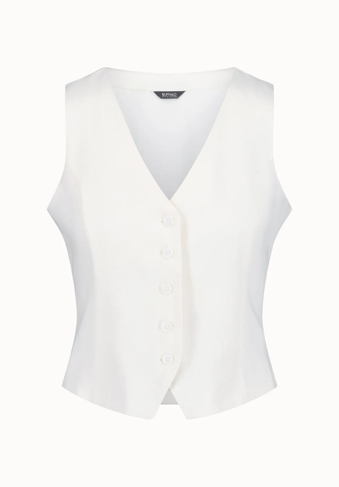 Coraline Women's Linen Button-Up Vest, White - WT0173P - Image 5