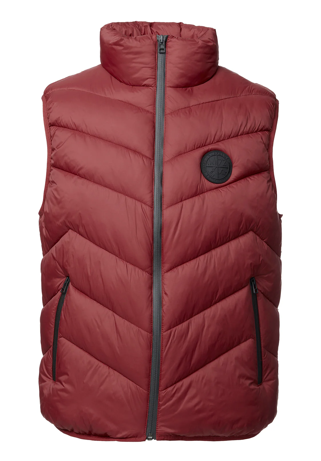Davies Men's Puffer Vest, Chilli - OBMEF007 - Image 6