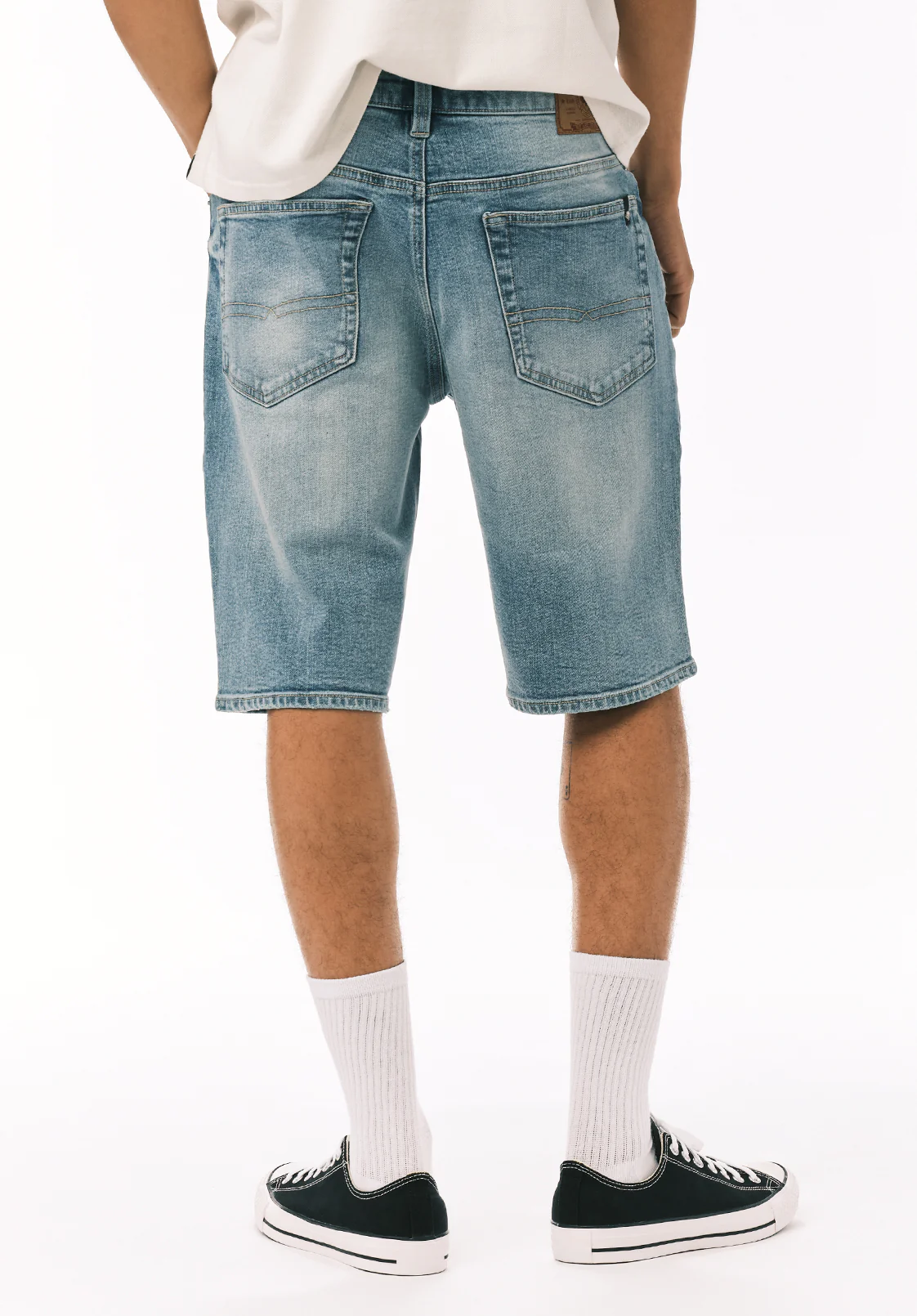 Relaxed Straight Dean Men's Denim Shorts, Authentic Worn - BM22952 - Image 4
