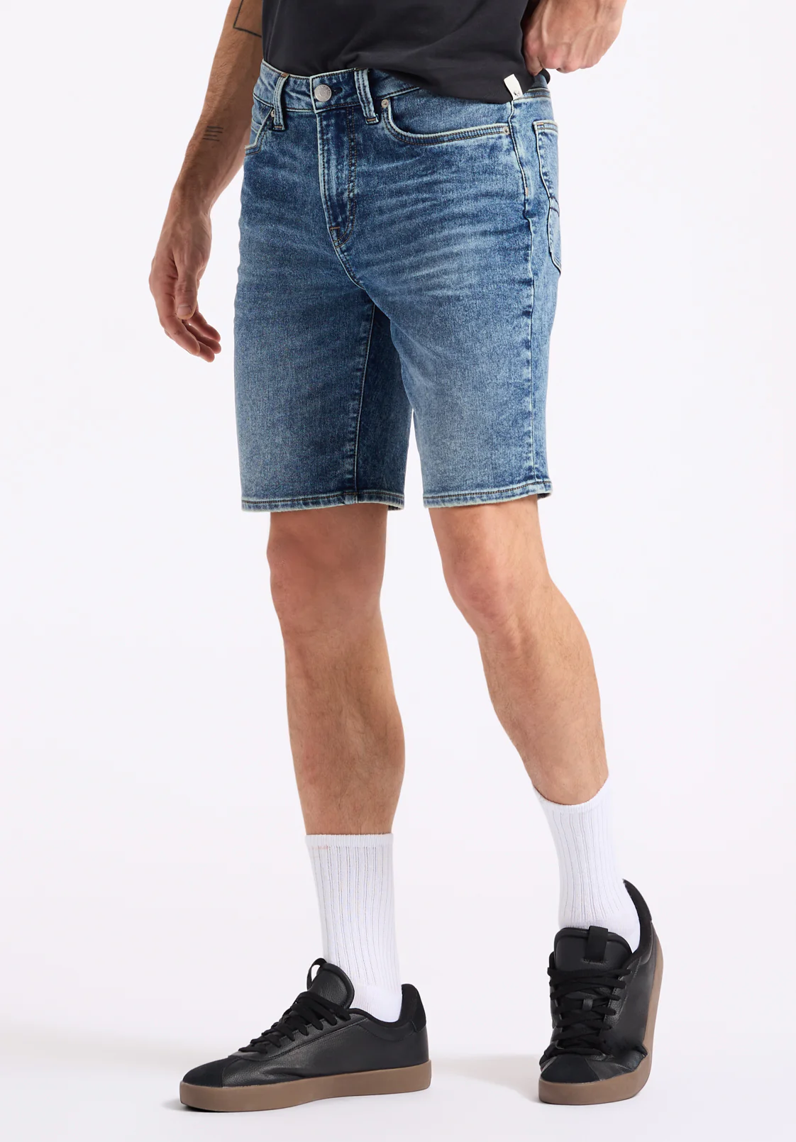 Relaxed Straight Dean Men's Freedom Flex Shorts, Sanded Vintage Indigo - BM26066 - Image 3