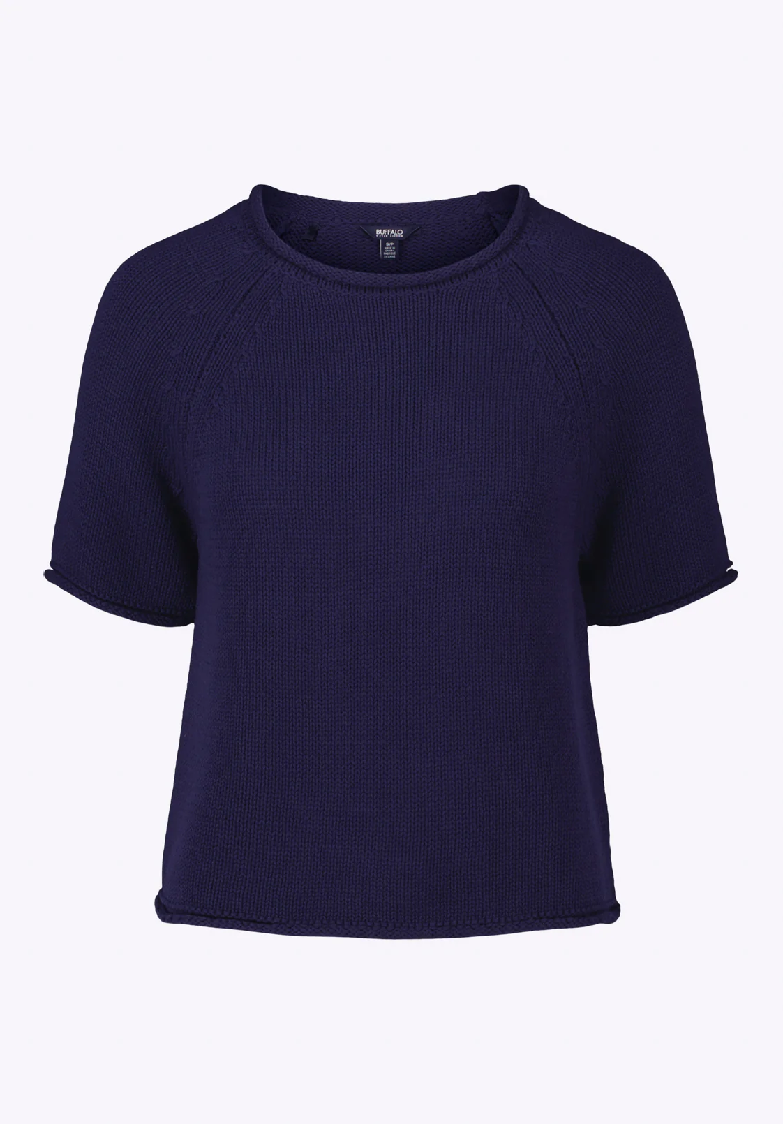 Devora Women’s Light Knit Short-Sleeve Sweater, Navy - SW0115P - Image 6