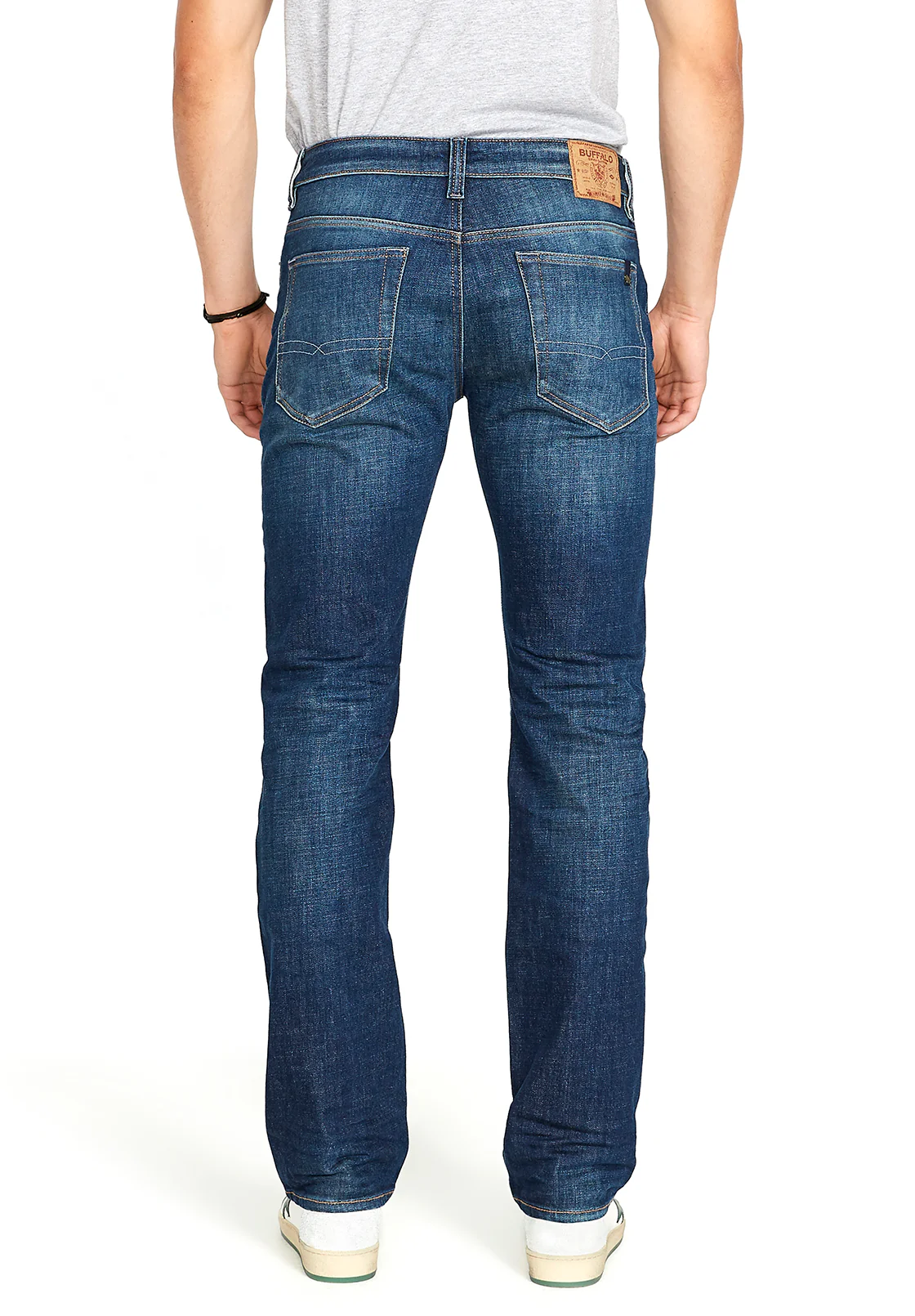 Relaxed Straight Driven Men's Jeans in Dark Blue Sanded- BM22640 - Image 4