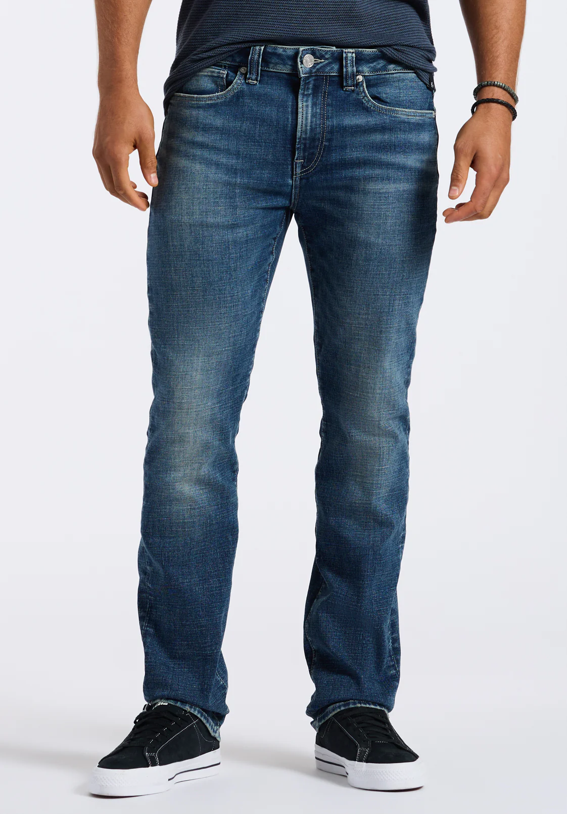 Relaxed Straight Driven Men's Jeans, Authentic Worked Indigo - BM26060 - Image 2