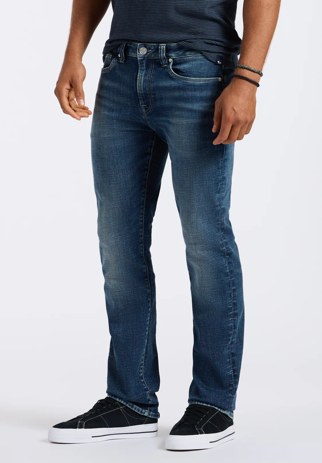 Relaxed Straight Driven Men's Jeans, Authentic Worked Indigo - BM26060 - Image 3