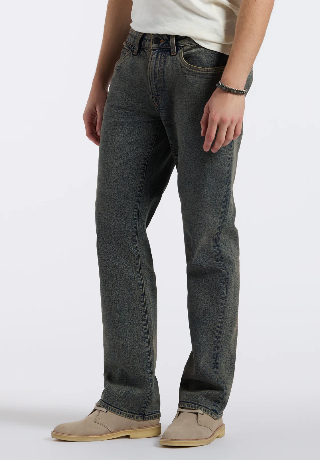 Relaxed Straight Driven Men's Jeans, Authentic Worn Indigo - BM26074 - Image 3