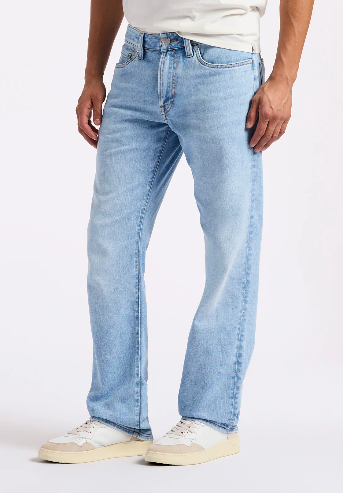 Relaxed Straight Driven Men's Jeans, Light Blue - BM26082 - Image 3